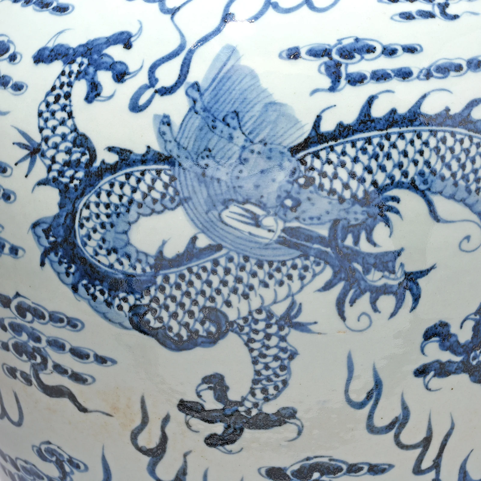 Blue & White Porcelain Vase - Dragon Design - Image 4