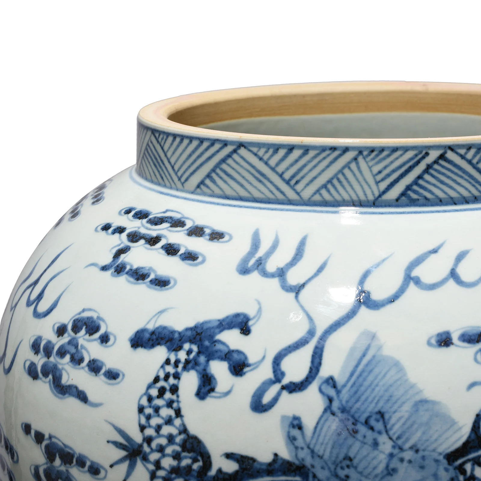 Blue & White Porcelain Vase - Dragon Design - Image 7