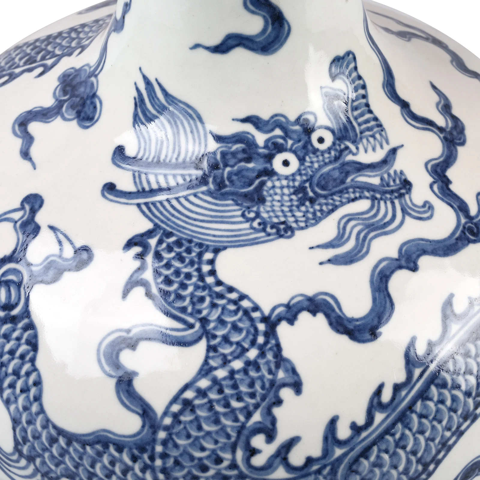 Blue & White Porcelain Vase Lamp - Dragon Design - Image 5
