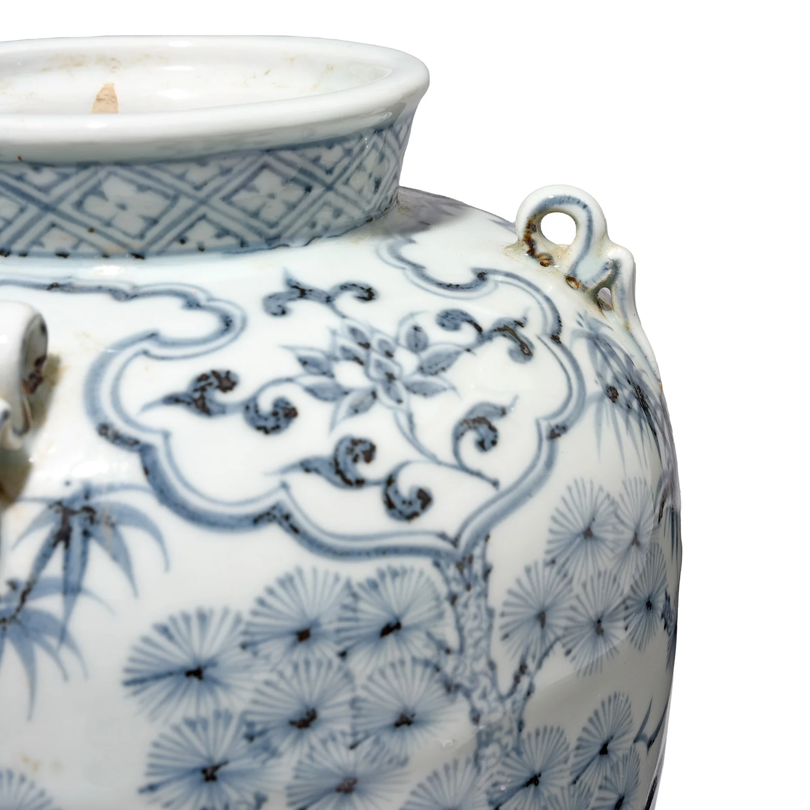 Hongwu Blue & White Porcelain Flower Vase - Bamboo & Prunus - Image 4
