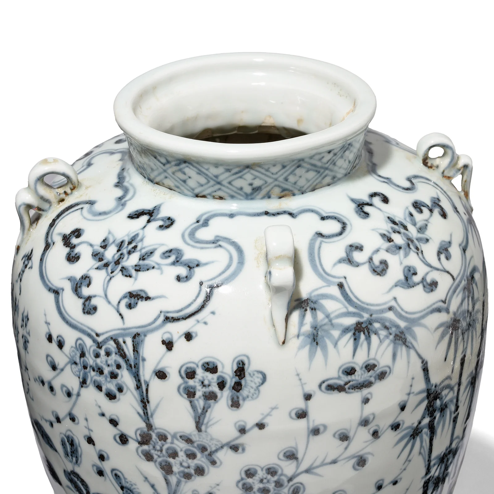 Hongwu Blue & White Porcelain Flower Vase - Bamboo & Prunus - Image 5