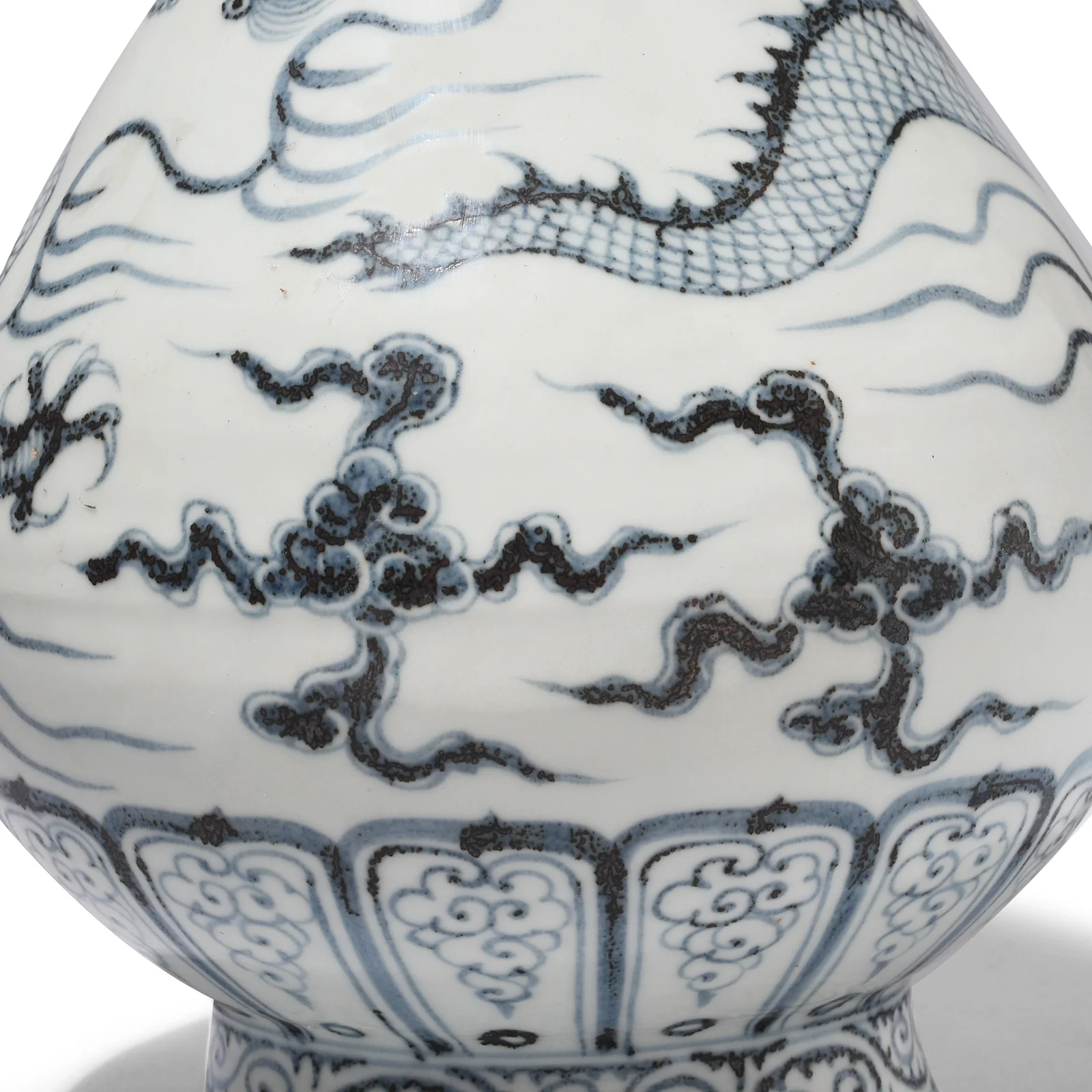 Blue & White Porcelain Flower Vase - Dragon - Image 6