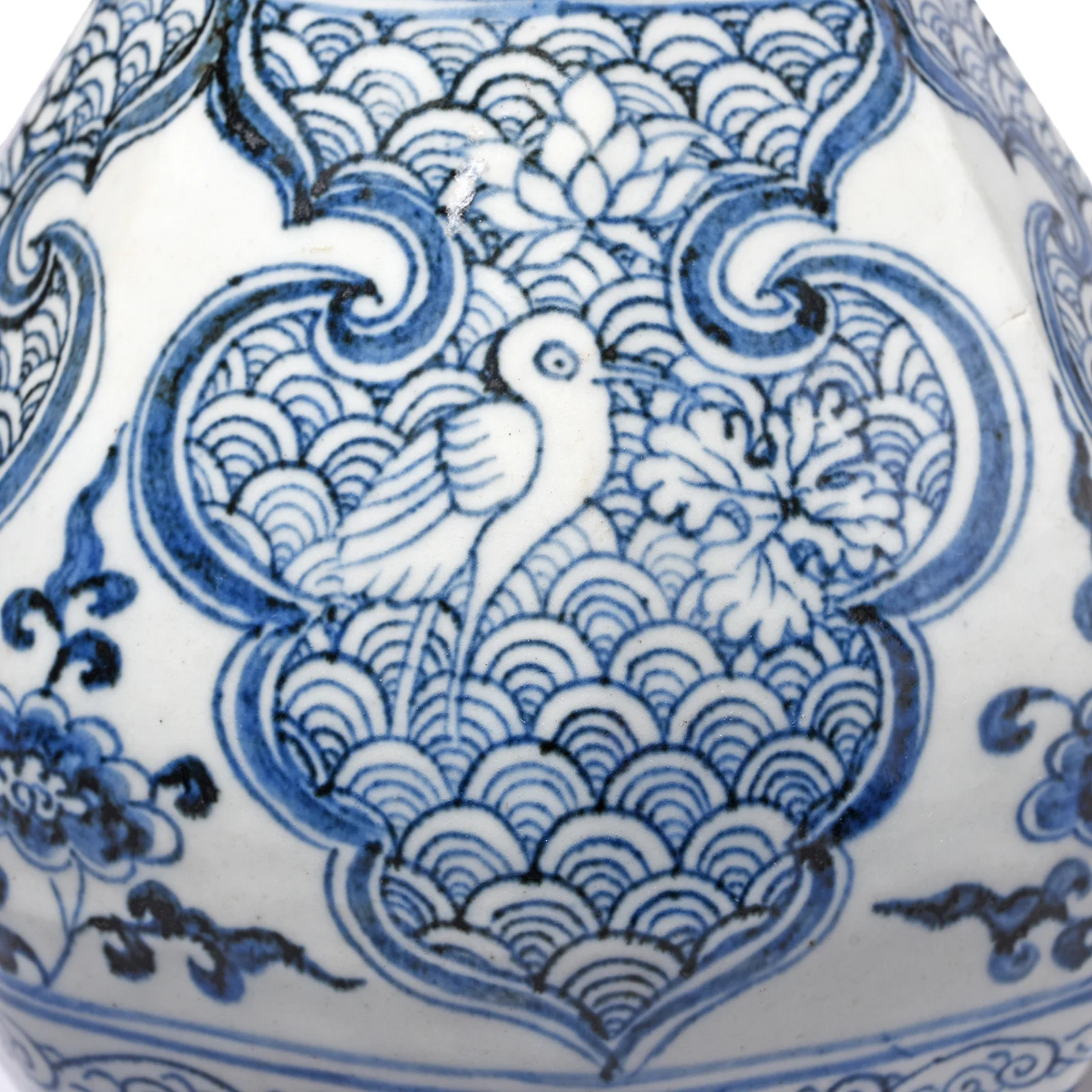 Blue & White Porcelain Garlic Mouth Vase - Image 3