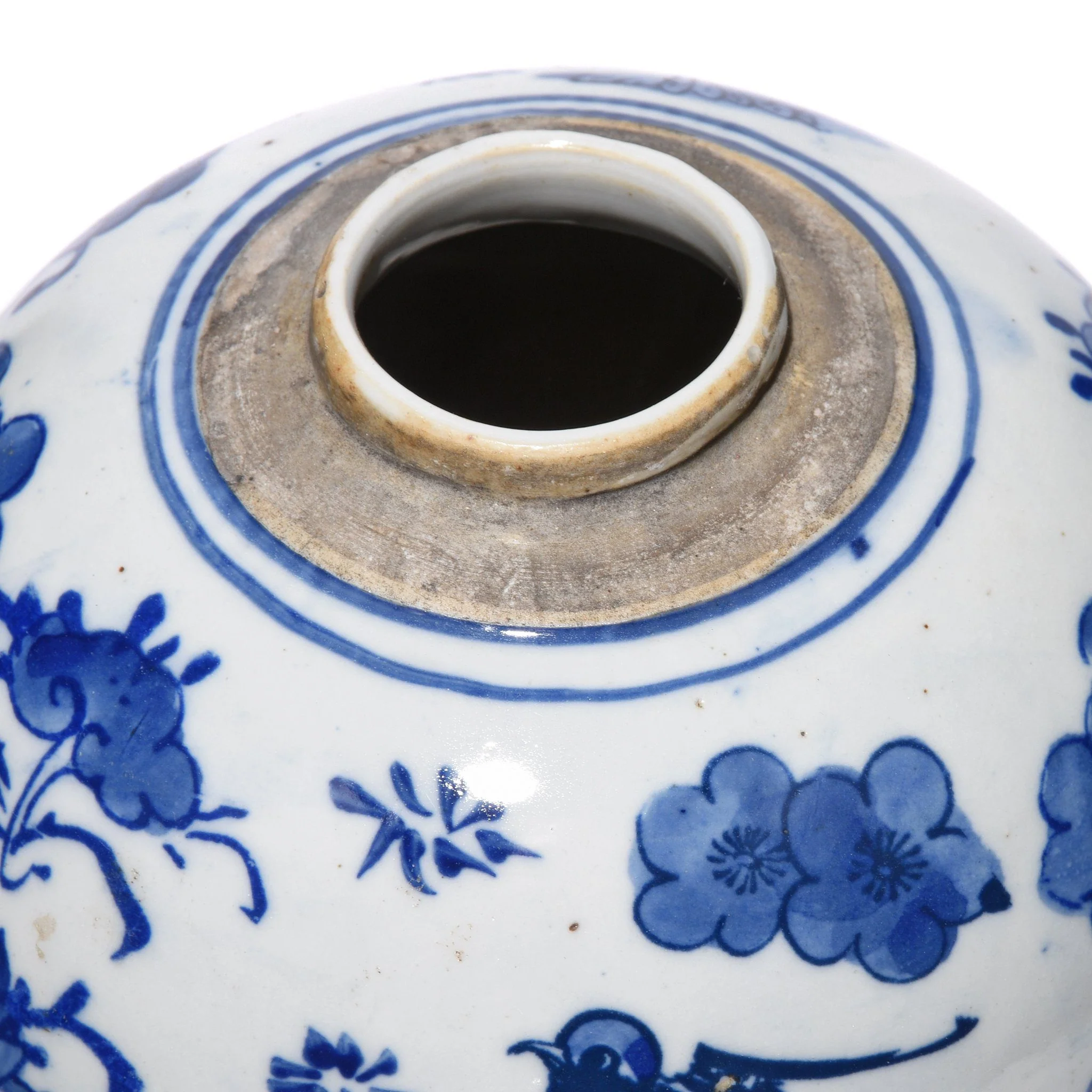 Blue & White Porcelain Ginger Jar - Birds & Flowers Design - Image 2