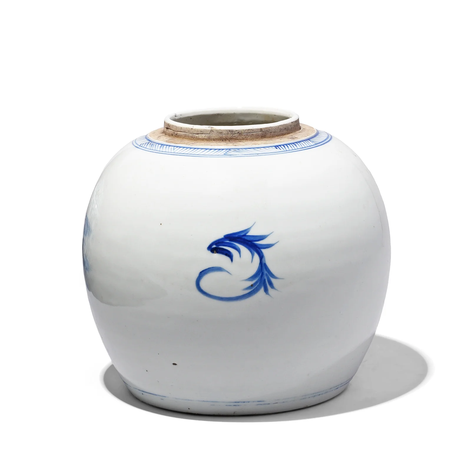 Blue & White Porcelain Ginger Jar - Chrysanthemum Design - Image 3