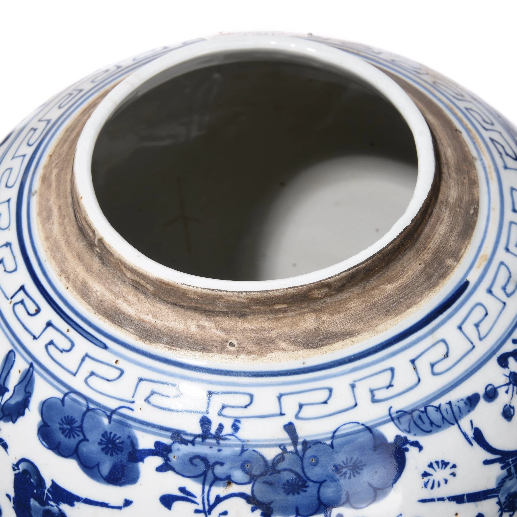 Blue & White Porcelain Ginger Jar - Peony & Butterfly Design - Image 4