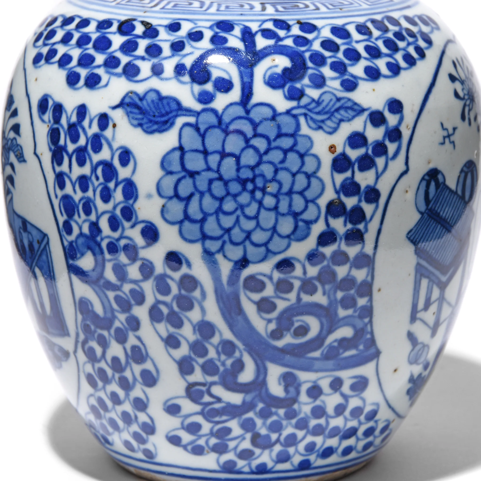 Blue & White Porcelain Ginger Jar - Floral Design - Image 2