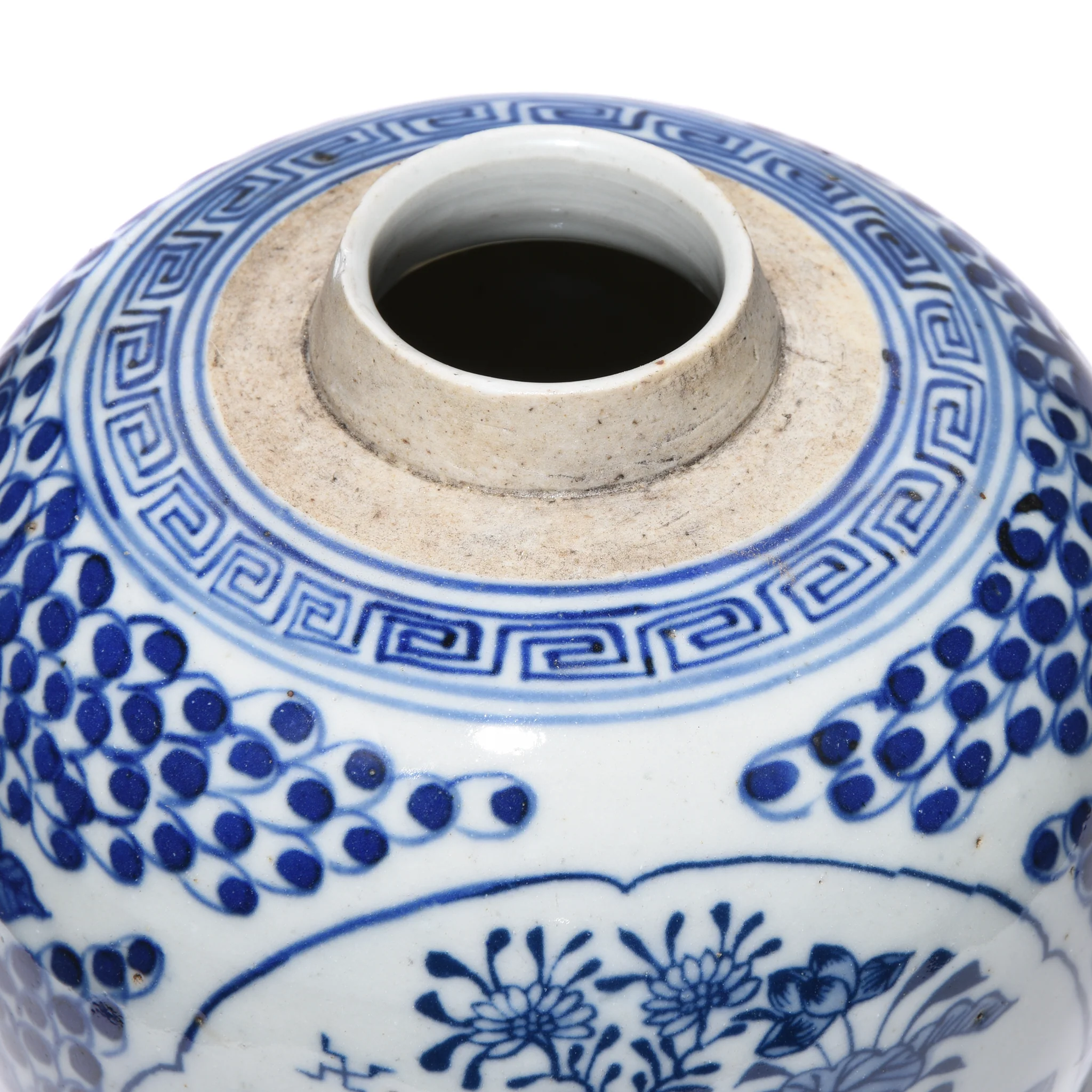Blue & White Porcelain Ginger Jar - Floral Design - Image 4