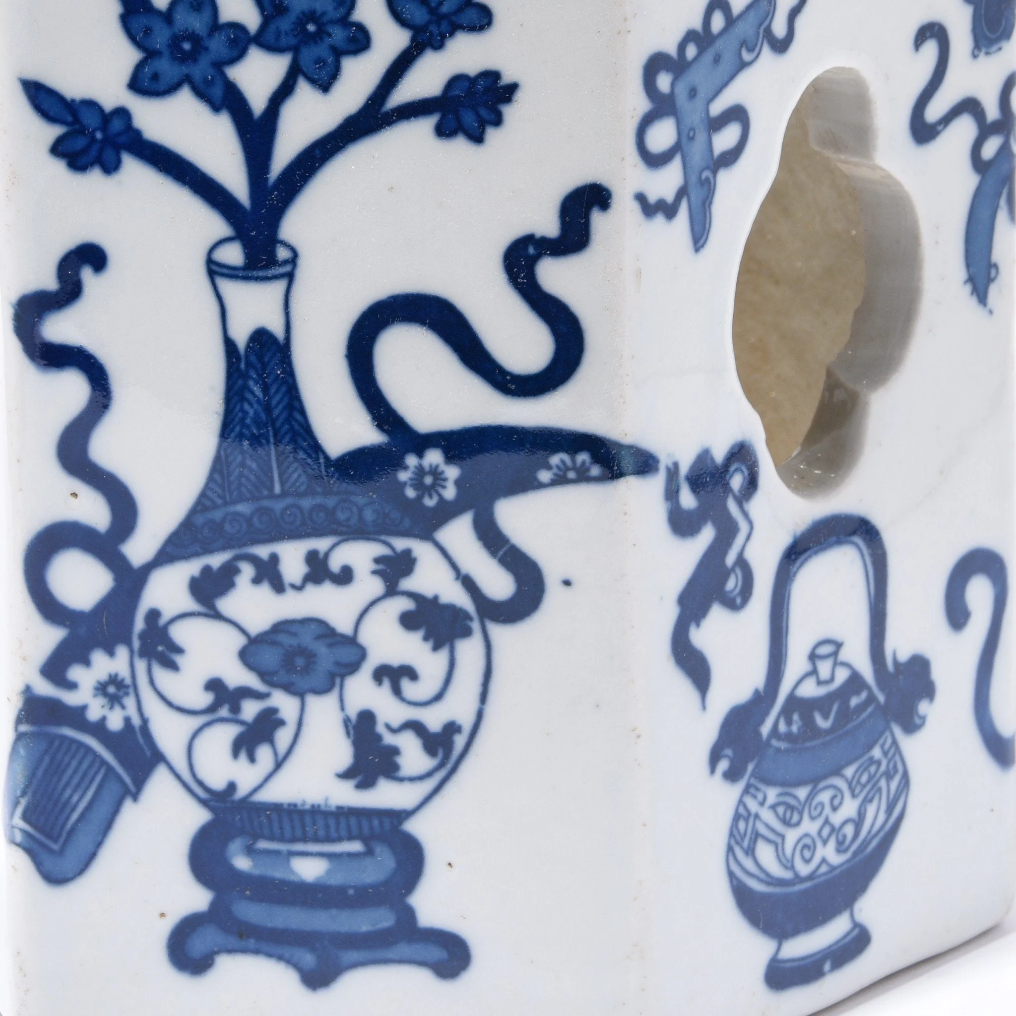 Blue & White Porcelain Hat Stand - Lucky Symbols - Image 4
