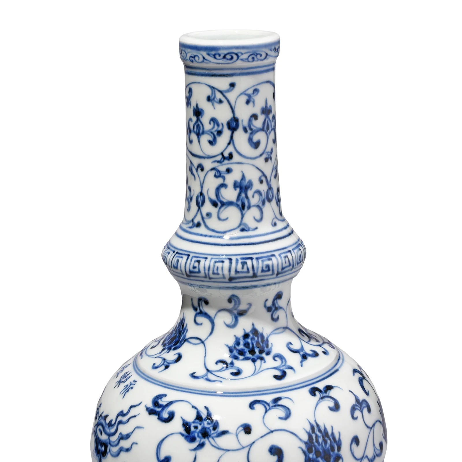 Blue & White Porcelain Holy Water Bottle Vase - Image 5