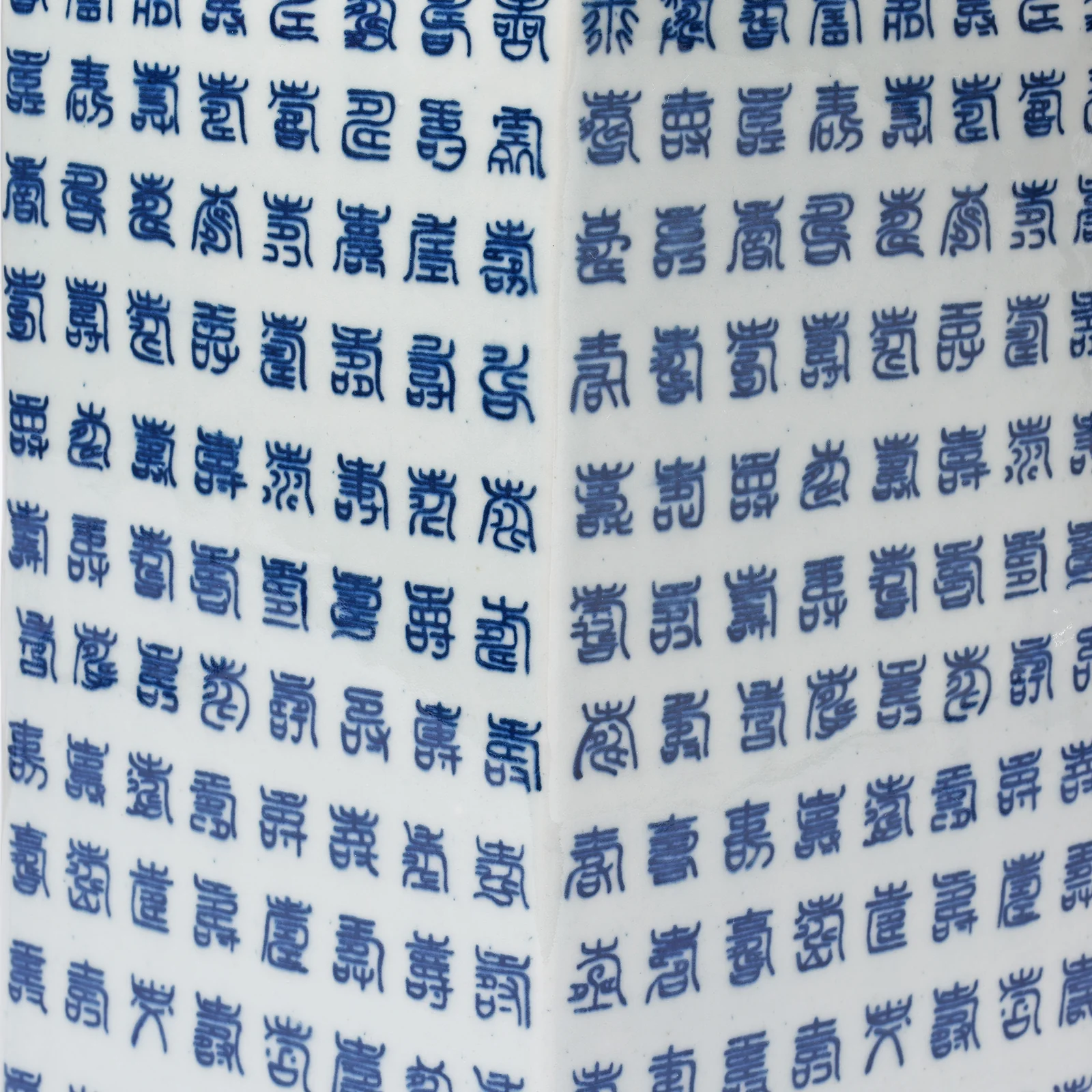 Blue & White Porcelain Hexagonal Tea Caddy Lamp - Image 4