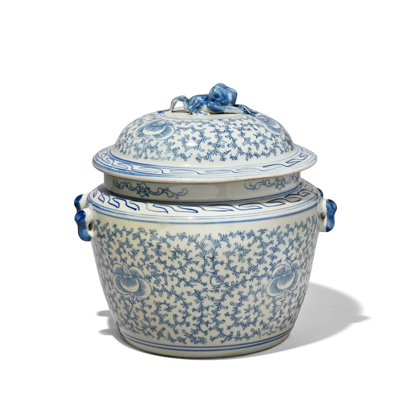 Blue & White Porcelain Lidded Rice Jar