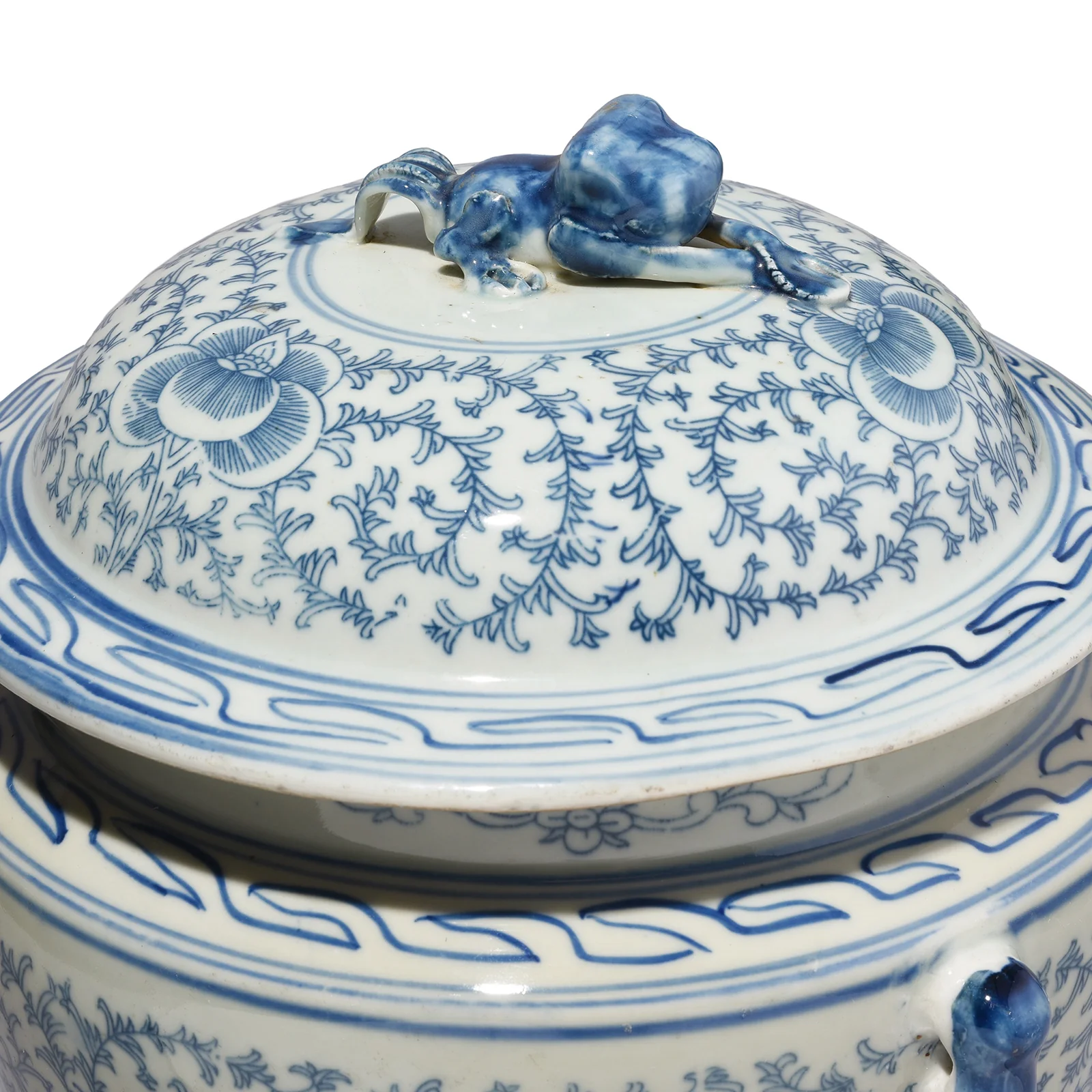 Blue & White Porcelain Lidded Rice Jar - Image 2