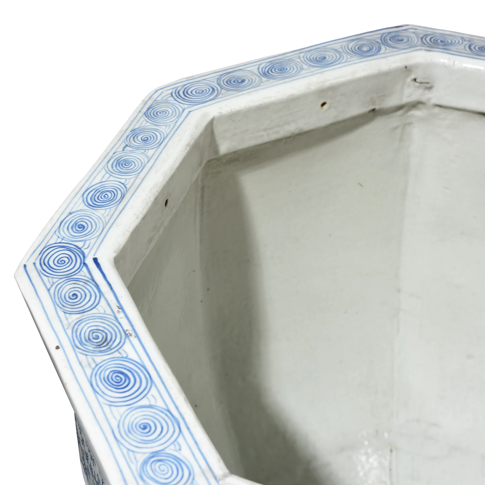 Blue & White Porcelain Octagonal Planter - Image 3