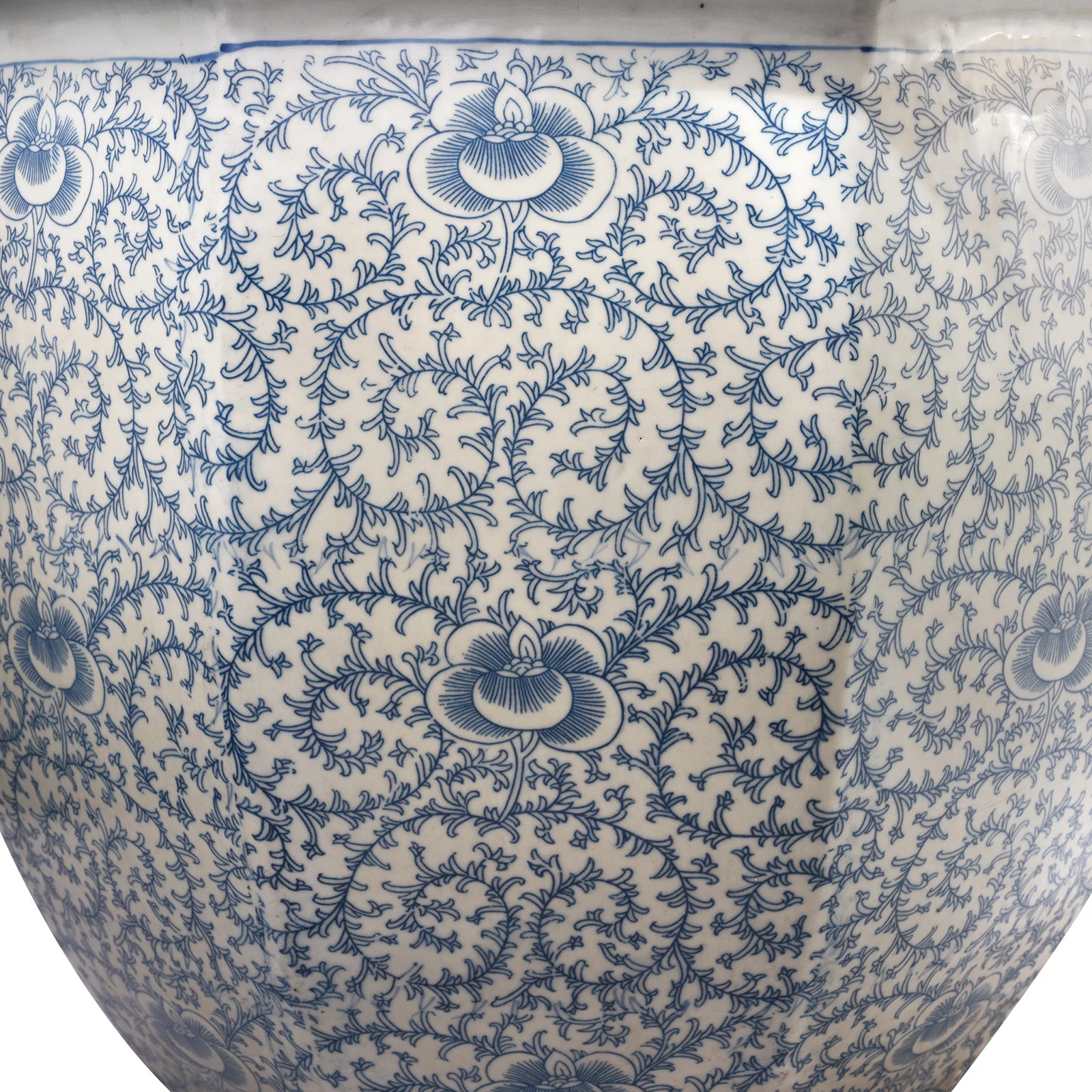Blue & White Porcelain Octagonal Planter - Image 4