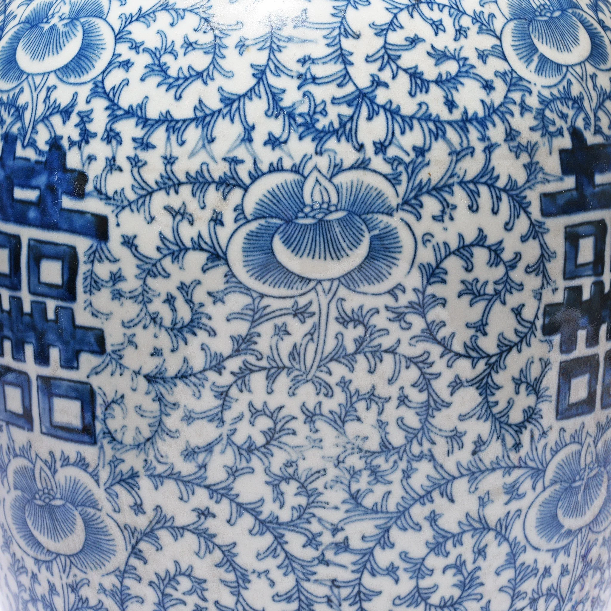 Blue & White Porcelain Rice Jar - Double Happiness Design - Image 5