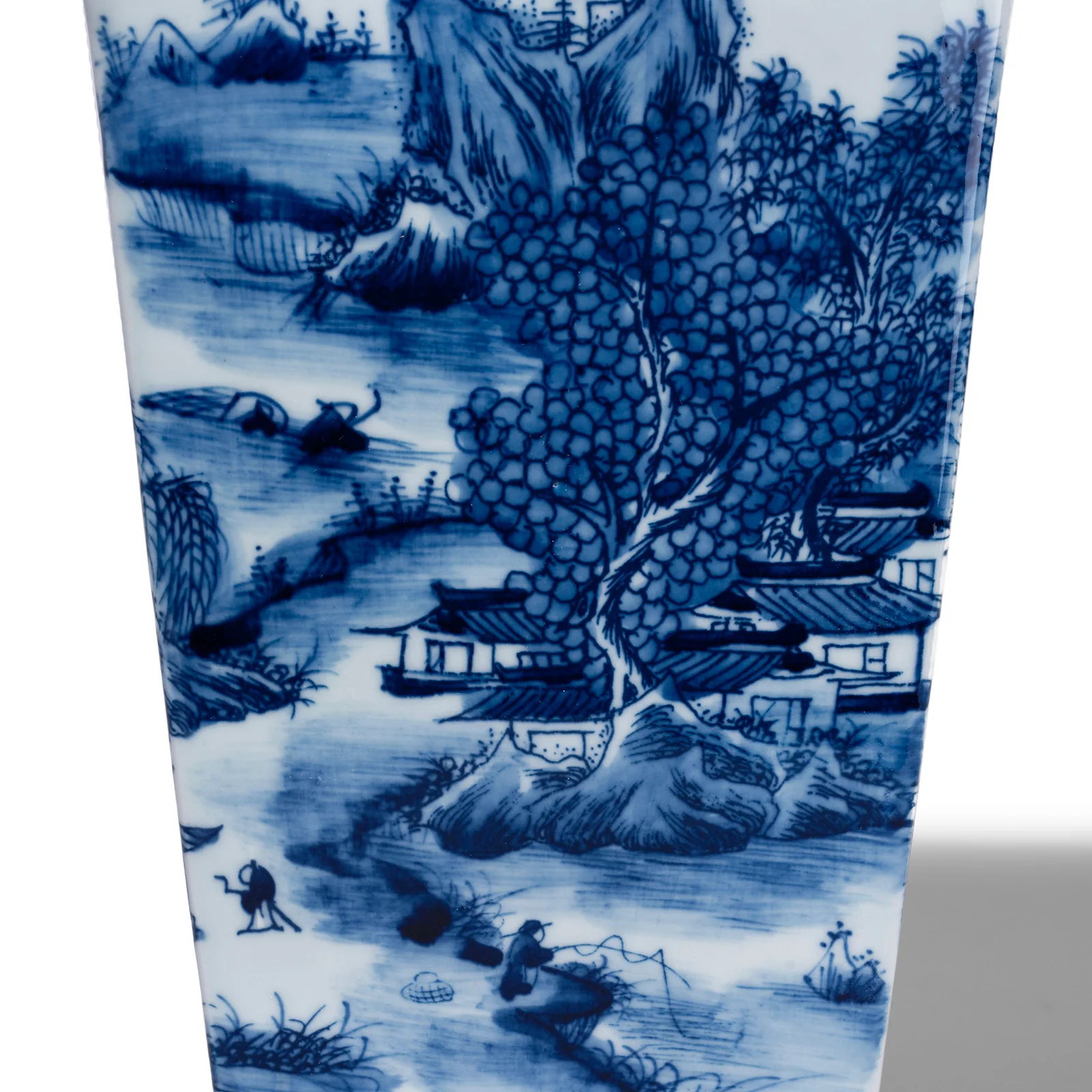 Blue & White Porcelain Squared Vase - Khangai Mountains - Image 7