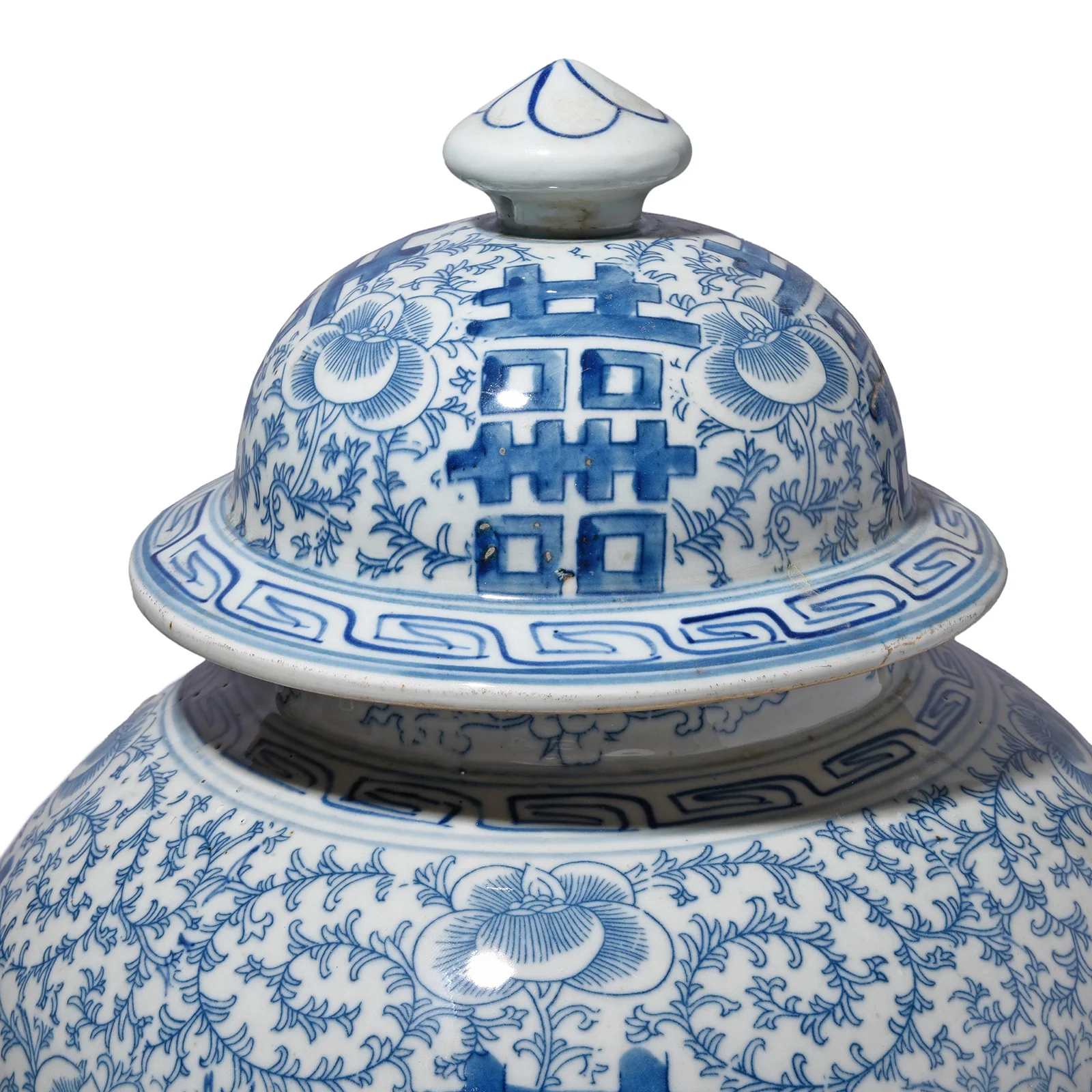Blue & White Porcelain Temple Jar - Double Happiness Design - Image 6