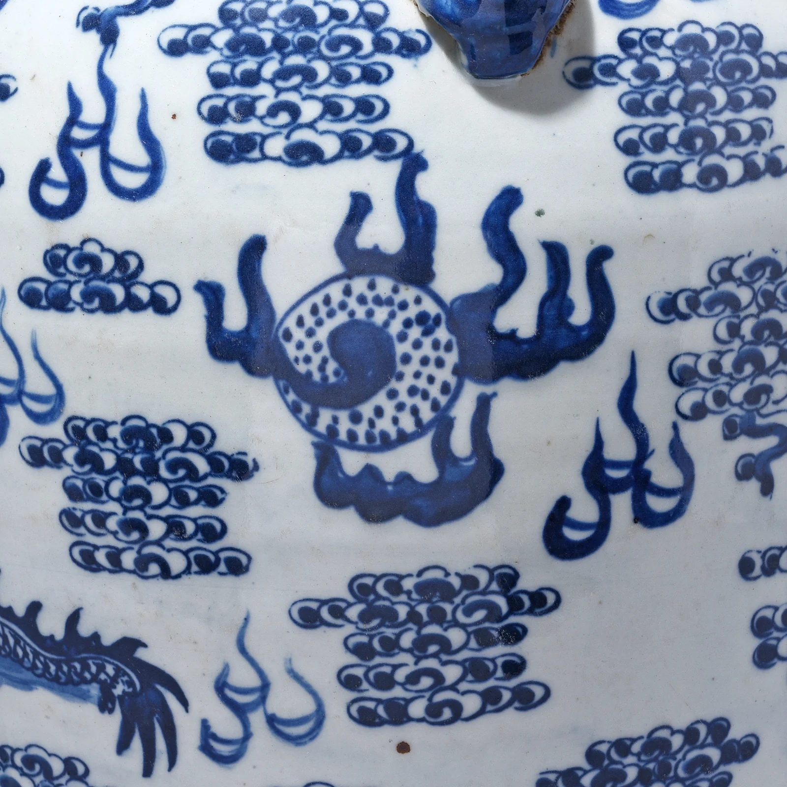 Blue & White Porcelain Temple Jar - Dragon Design - Image 5