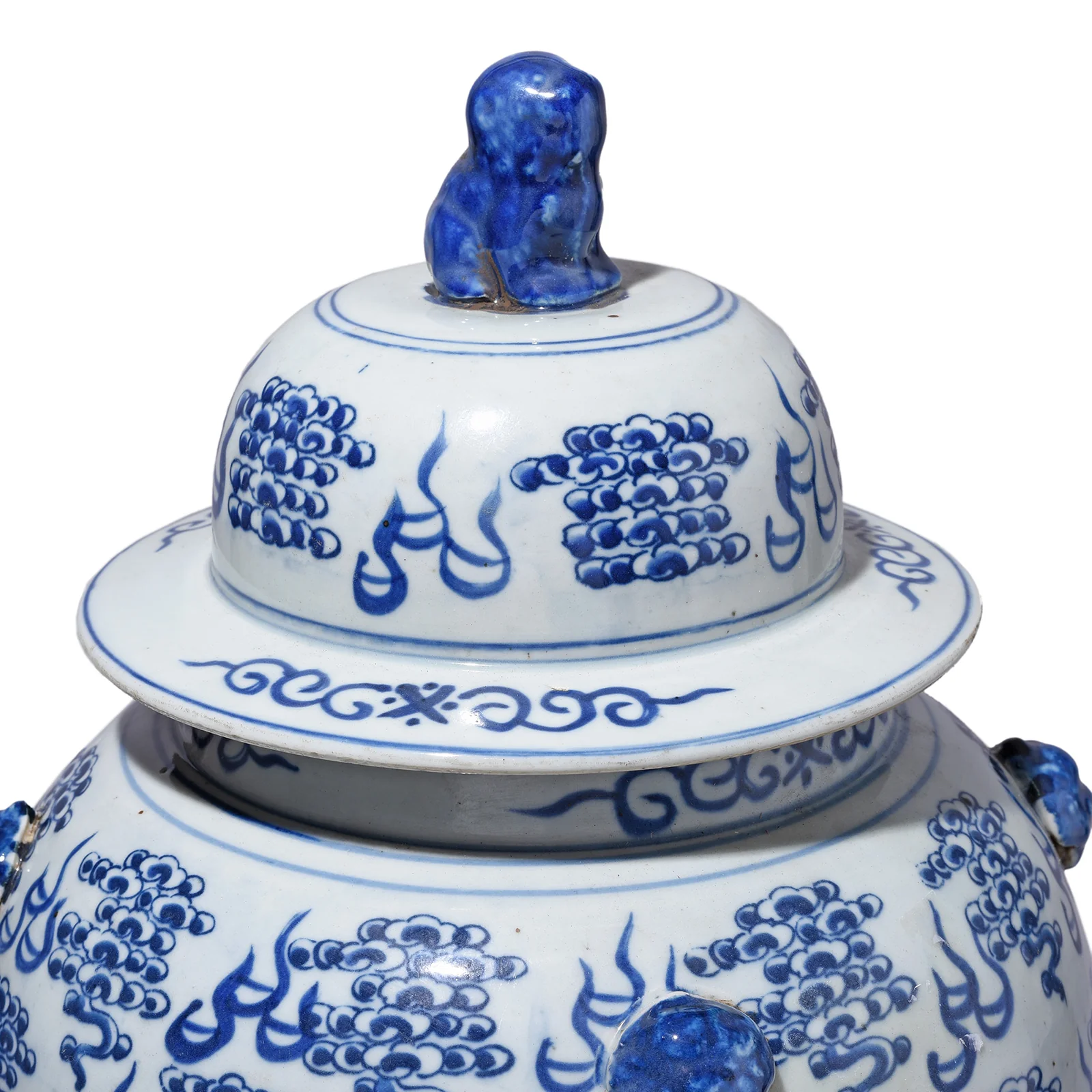 Blue & White Porcelain Temple Jar - Dragon Design - Image 6