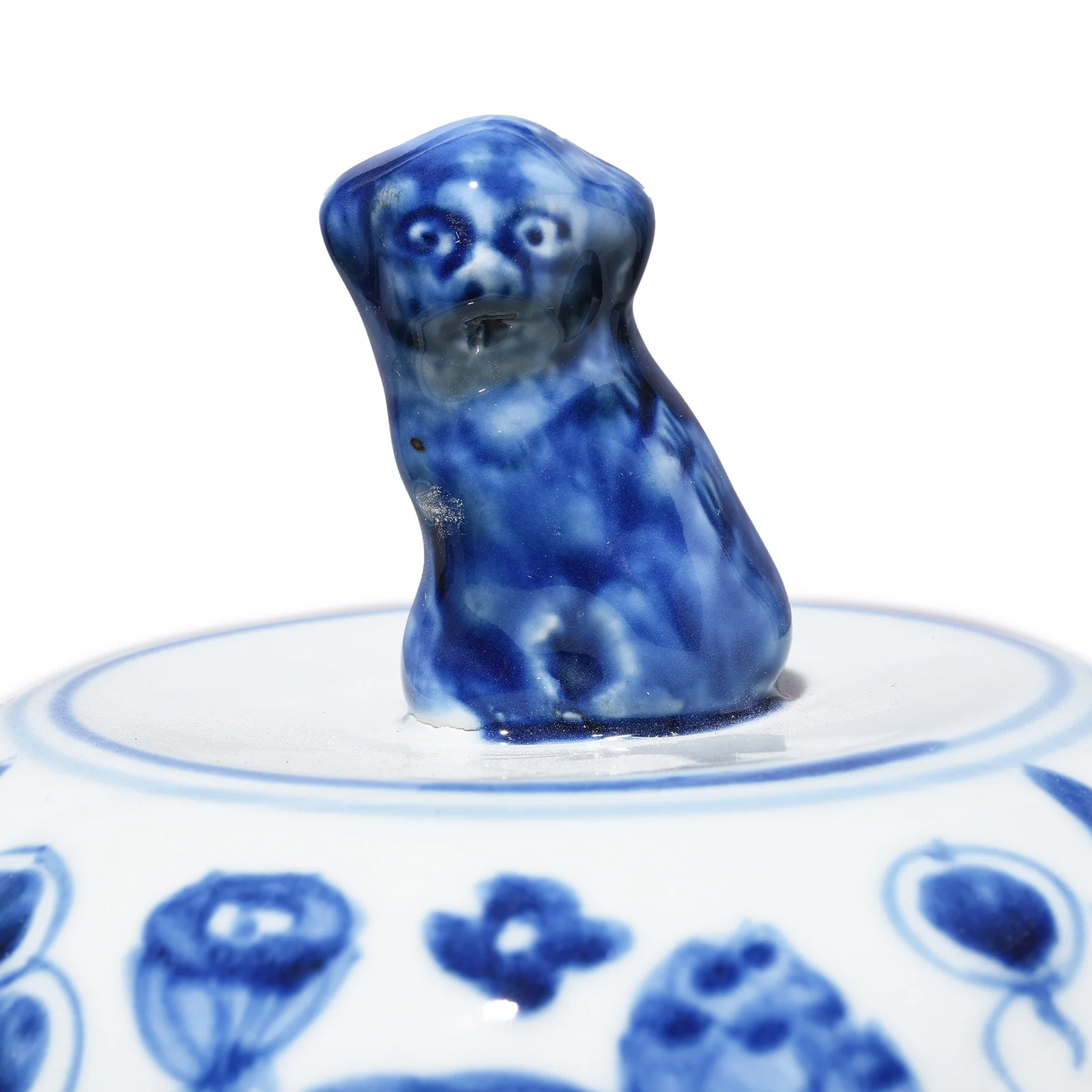 Blue & White Porcelain Temple Jar - Fishes - Image 5