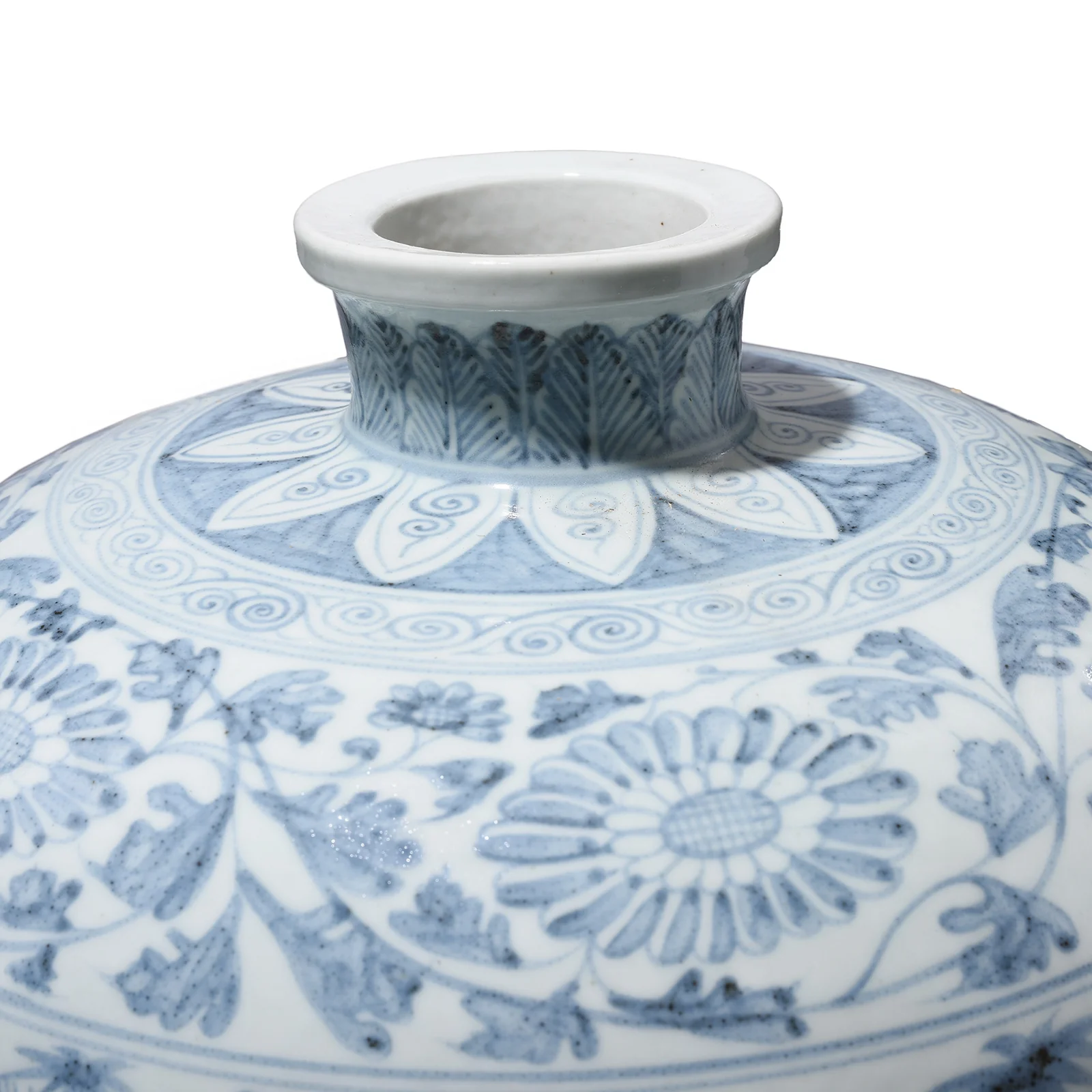 Blue & White Porcelain Temple Jar - Four Tree Design - Image 4