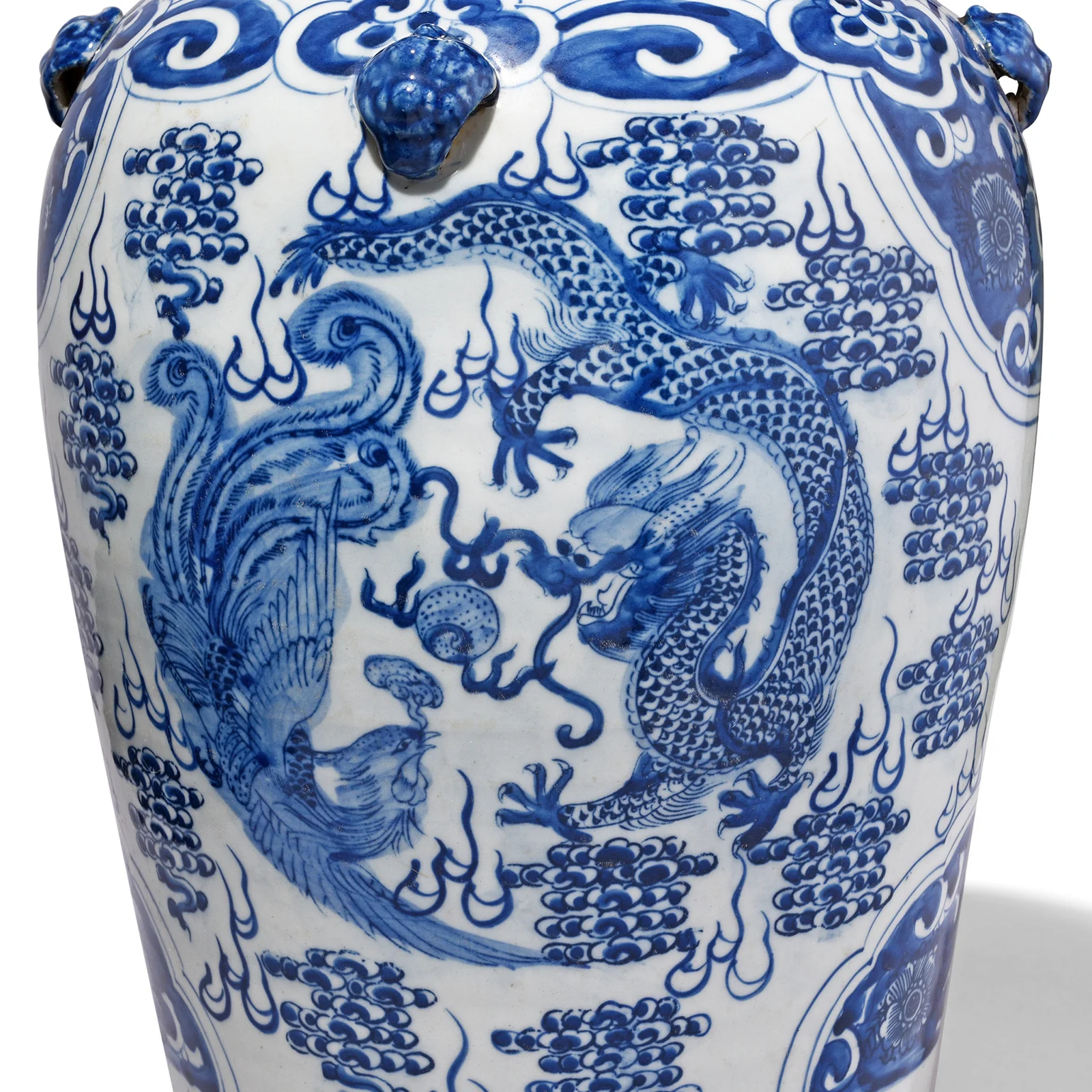 Blue & White Porcelain Temple Jar - Mythical Creatures - Image 7