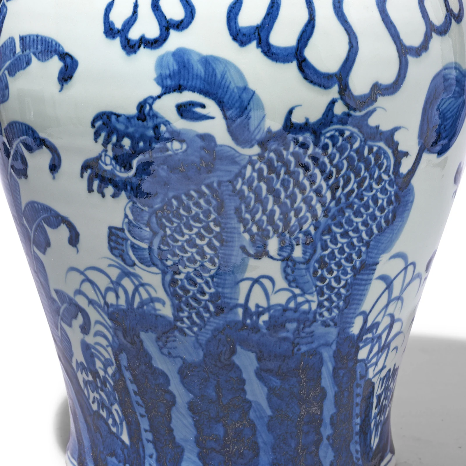 Blue & White Porcelain Temple Jar - Qilin Design - Image 5