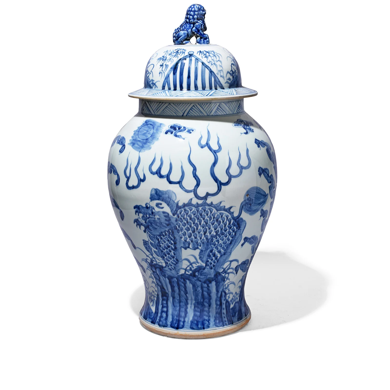 Blue & White Porcelain Temple Jar - Qilin Design - Image 7