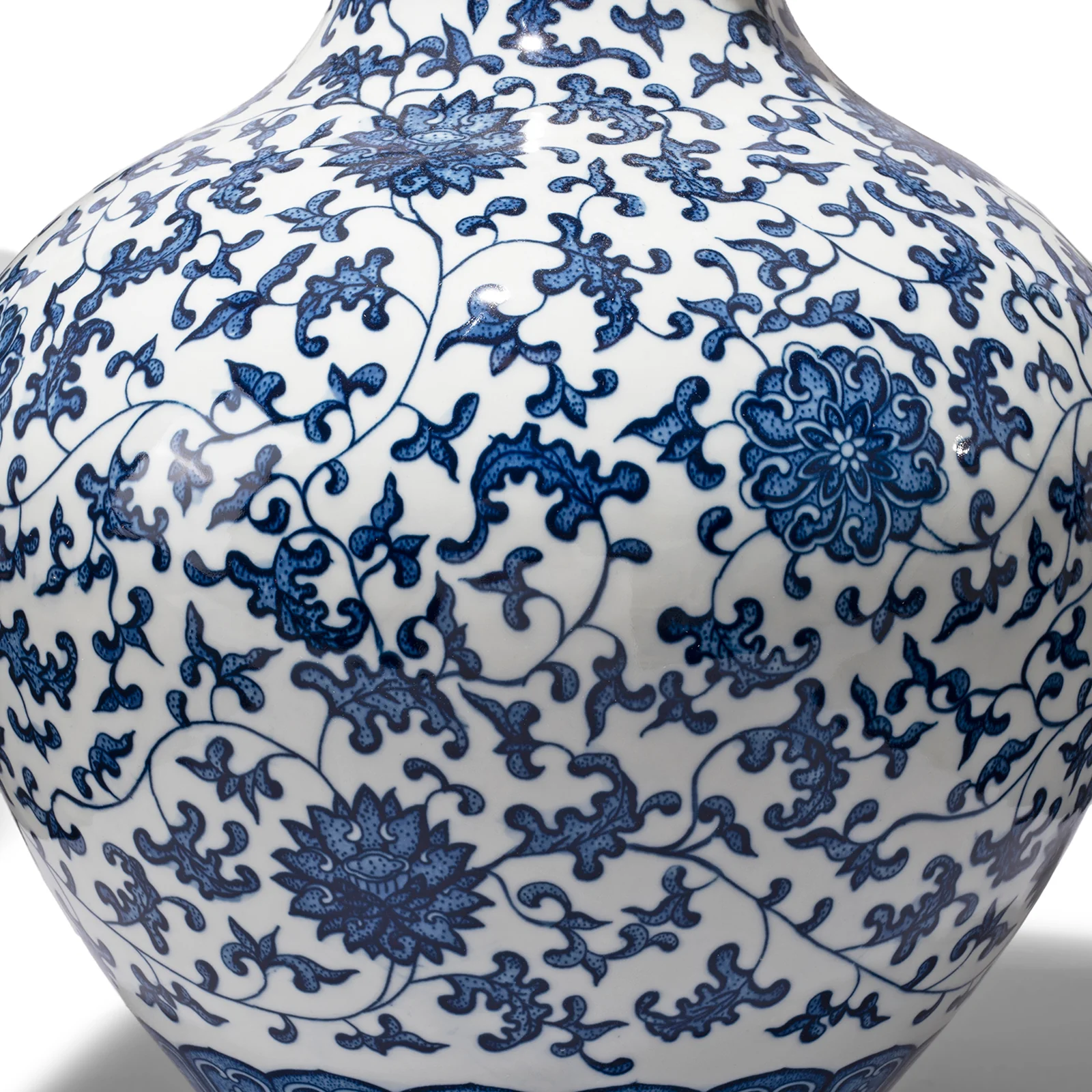 Large Blue & White Porcelain Trumpet Mouth Vase - Image 5