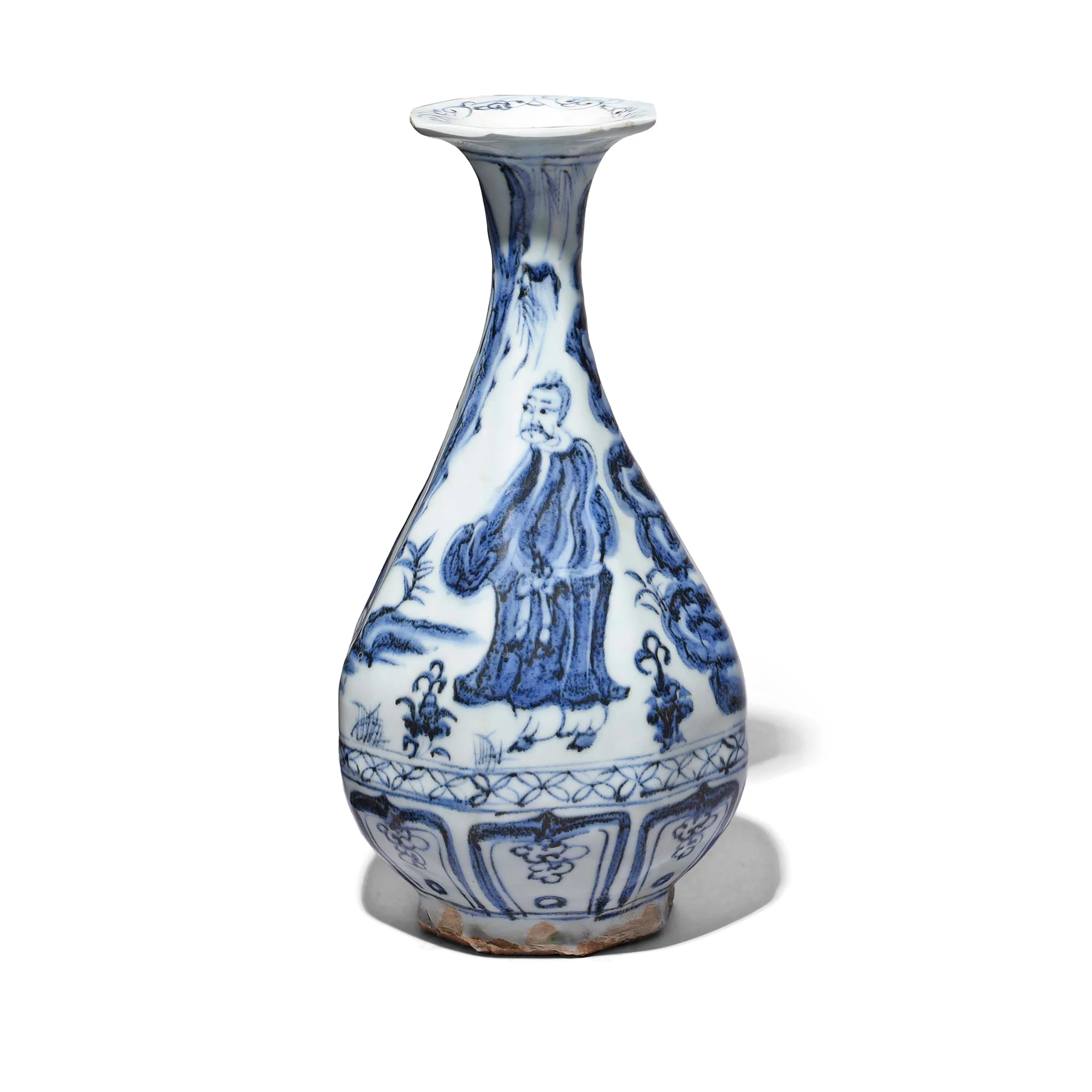 Blue & White Porcelain Vase - Figures in Tradtional Dress