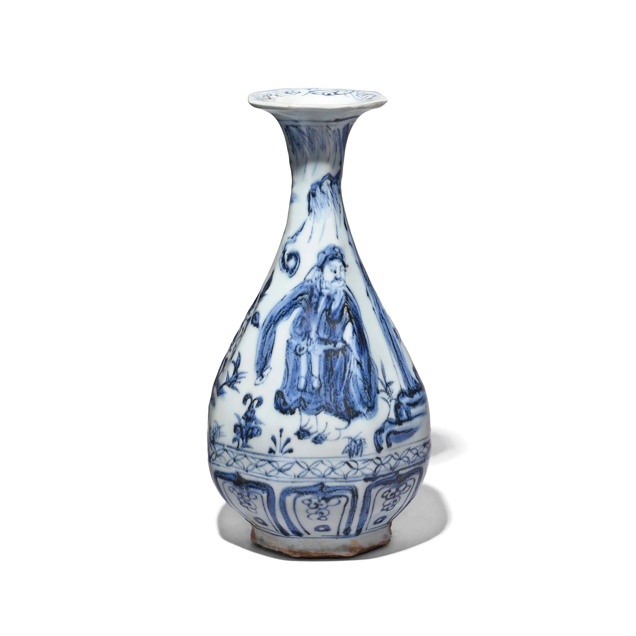 Blue & White Porcelain Vase - Figures in Tradtional Dress - Image 2