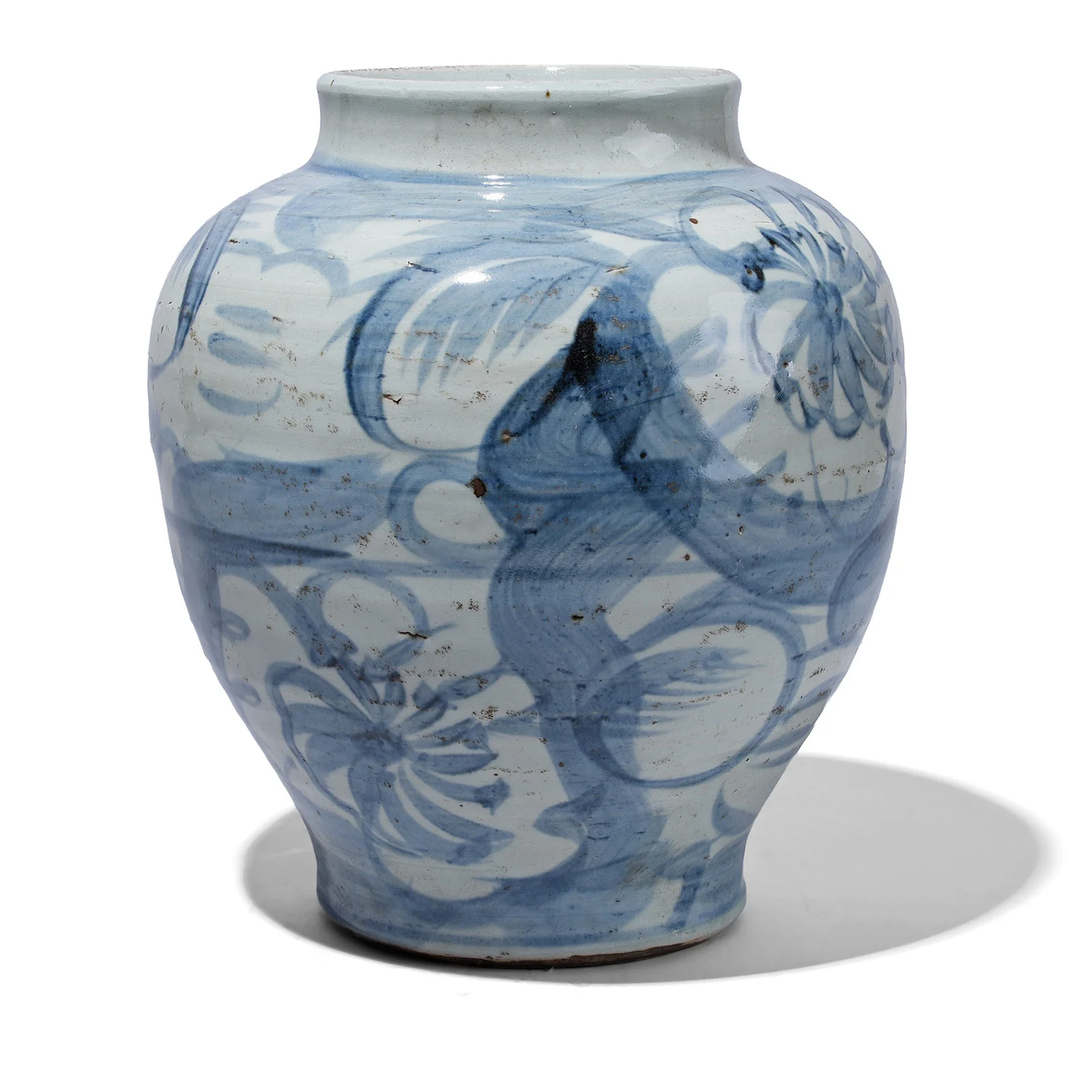 Provincial Late Ming Style Blue & White Porcelain Vase
