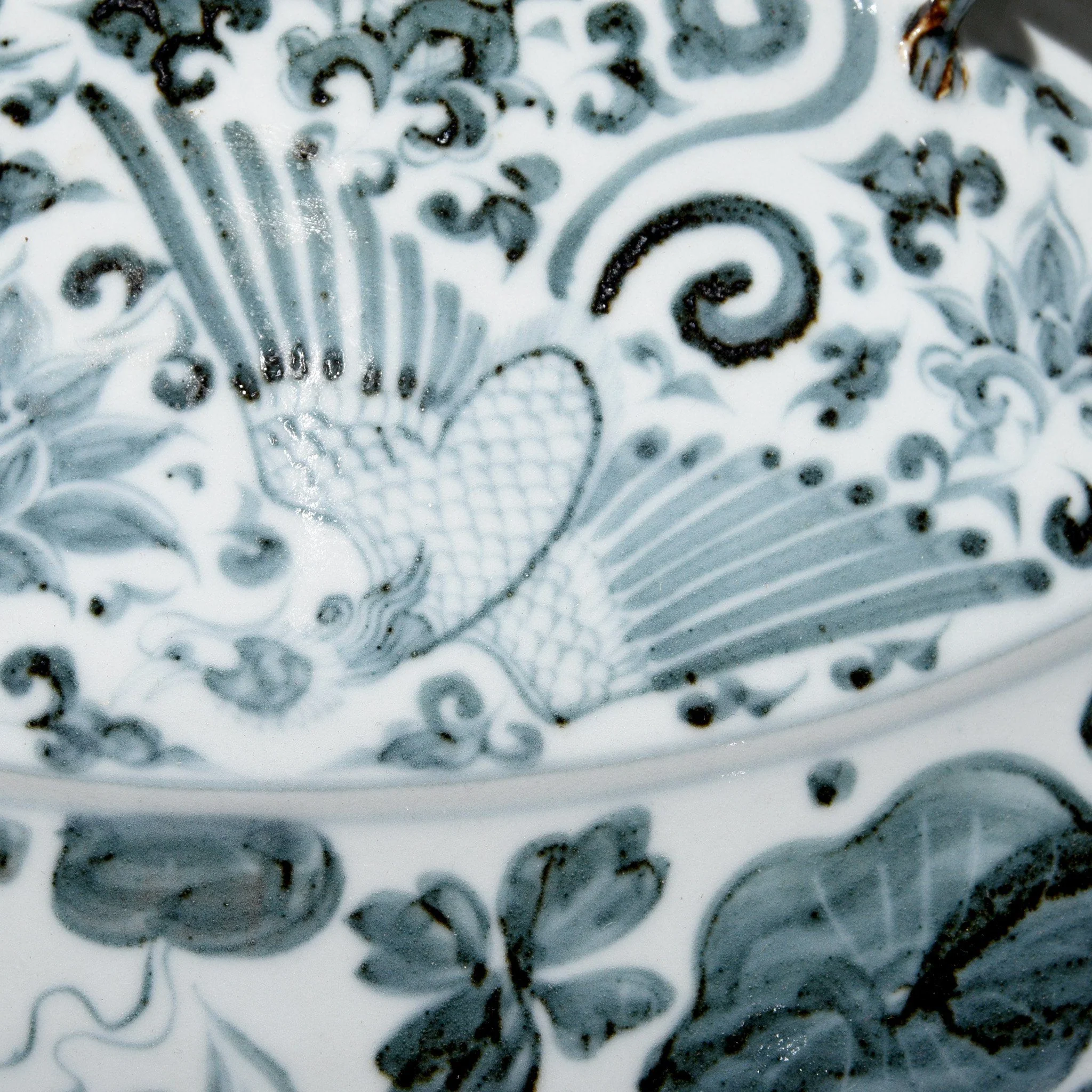 Blue & White Porcelain Wine Jar - Fish Design - Image 8
