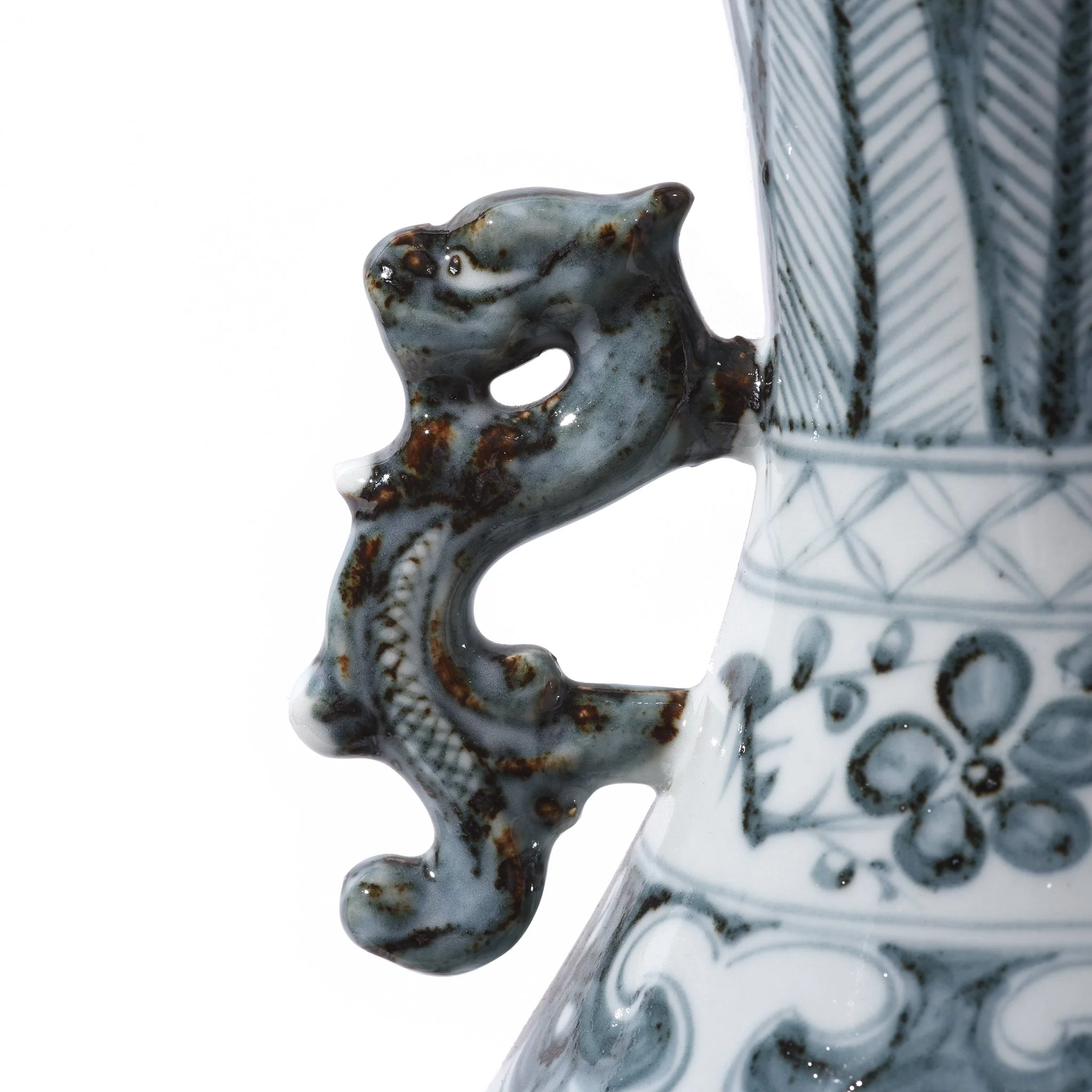 Blue & White Porcelain Yuhuchunping Vase - Phoenix Design - Image 3