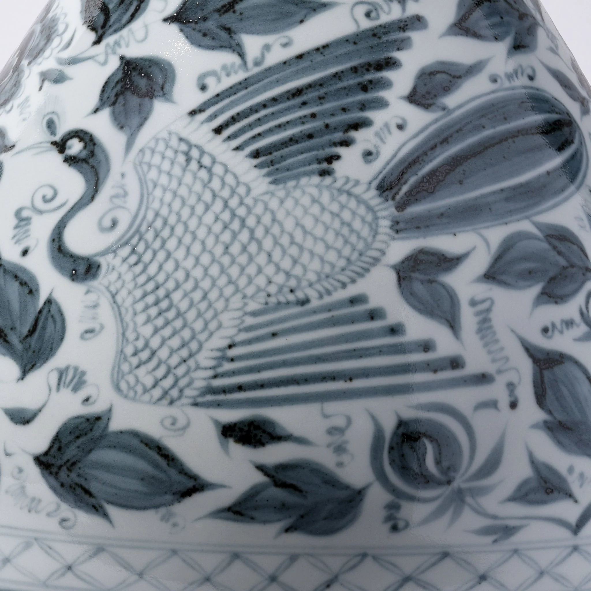 Blue & White Porcelain Yuhuchunping Vase - Phoenix Design - Image 4