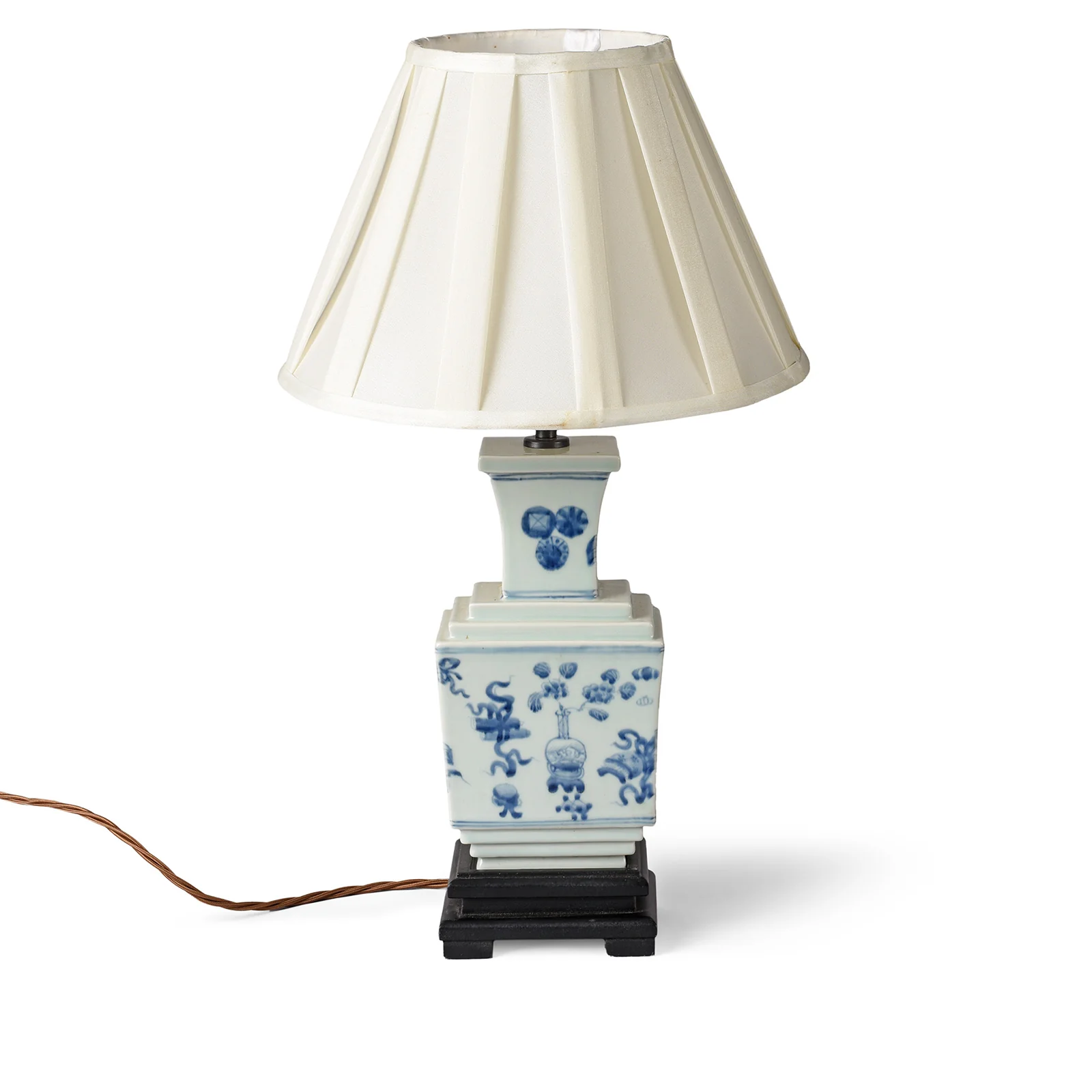 Blue & White Porcelain Lamp Base - Lucky Symbols