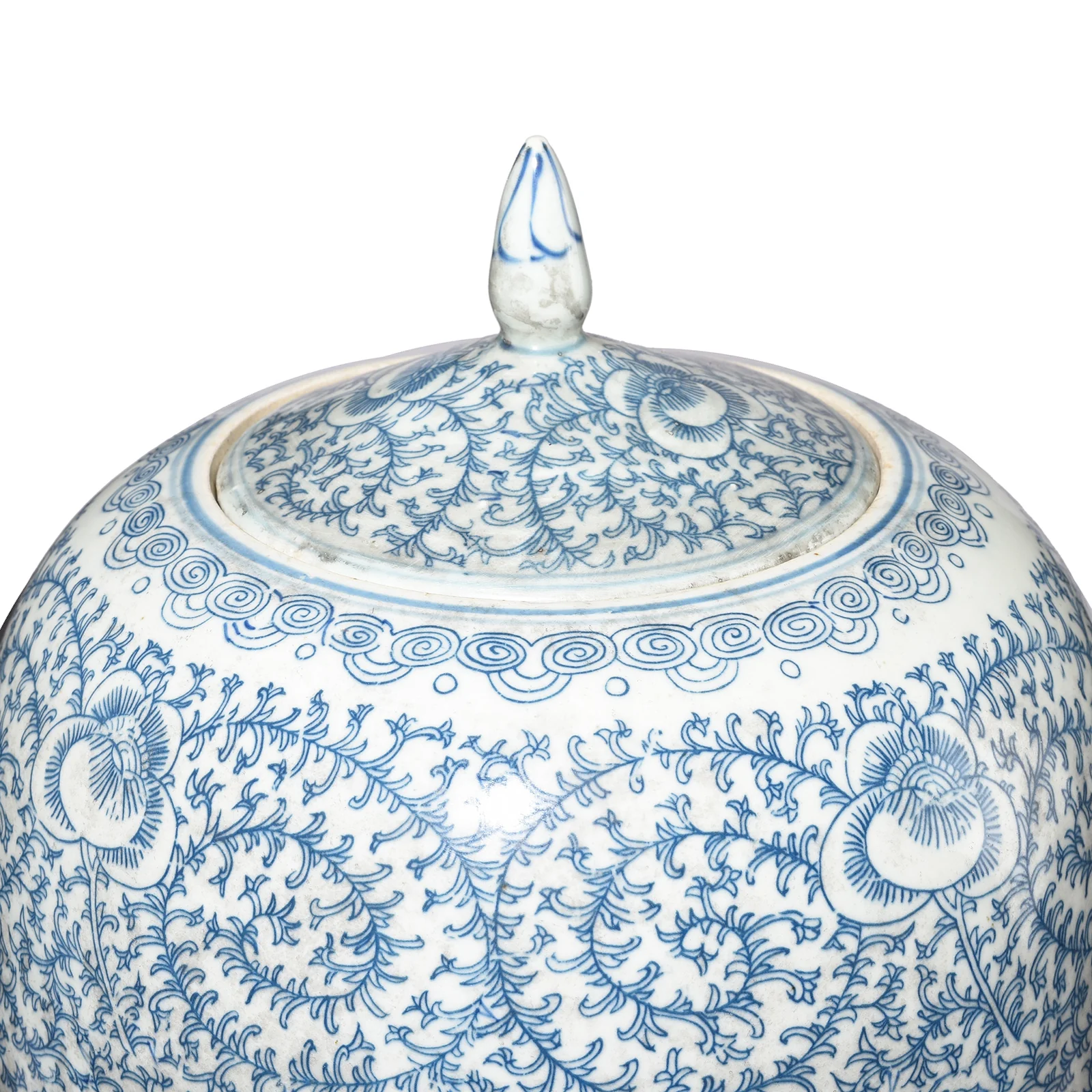 Blue & White Porcelain Tall Ginger Jar - Double Happiness - Image 2