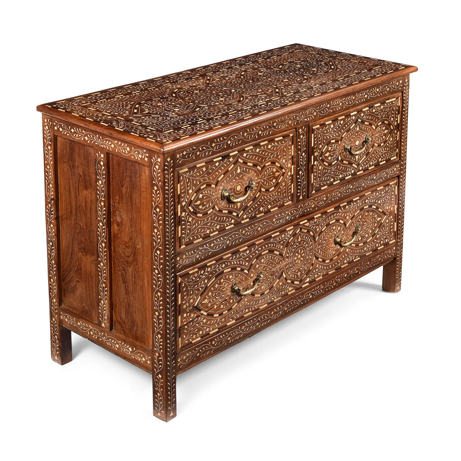 Indian Chest Of Drawers - With Later Bone Inlay Work Ca 1920 - Image 2