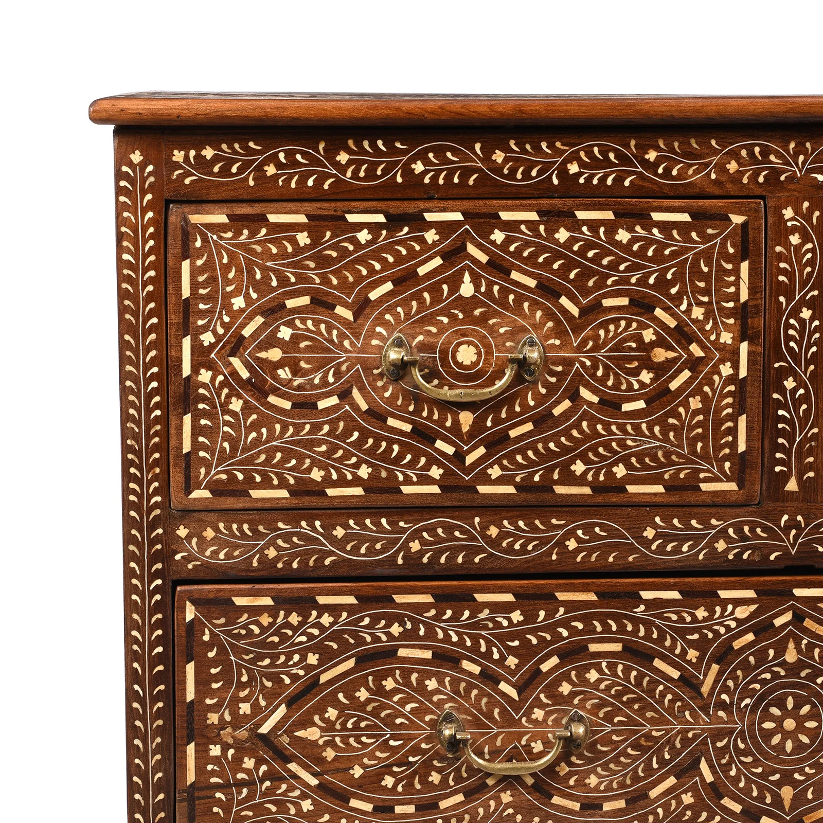 Indian Chest Of Drawers - With Later Bone Inlay Work Ca 1920 - Image 4