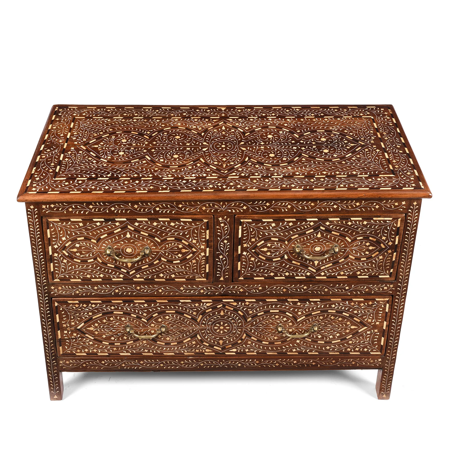 Indian Chest Of Drawers - With Later Bone Inlay Work Ca 1920 - Image 5
