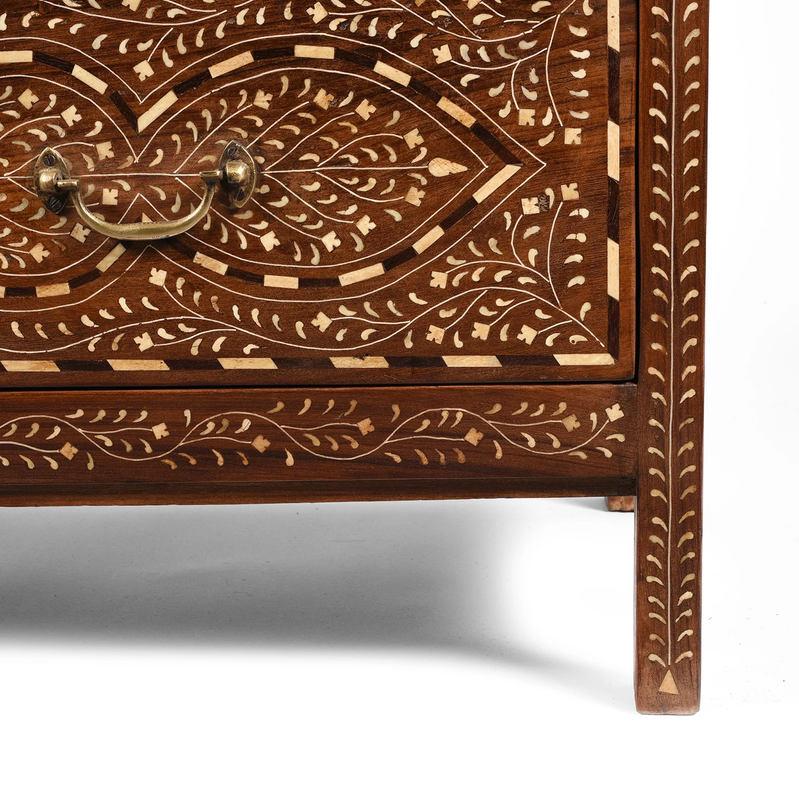 Indian Chest Of Drawers - With Later Bone Inlay Work Ca 1920 - Image 7