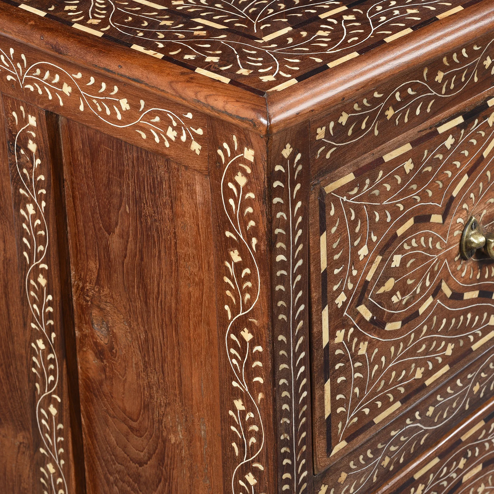 Indian Chest Of Drawers - With Later Bone Inlay Work Ca 1920 - Image 8