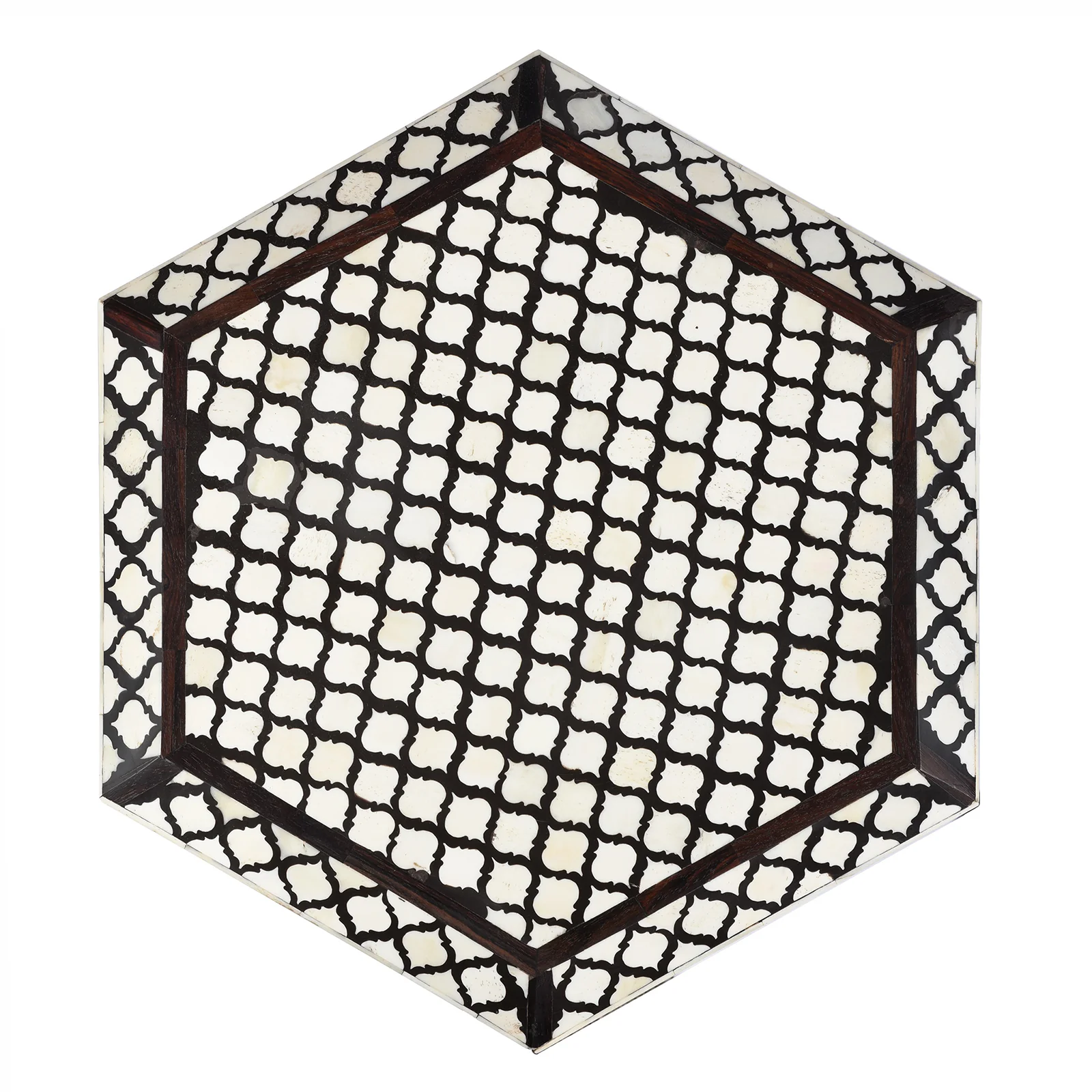 Bone Inlay Hexagonal Side Table - Image 5