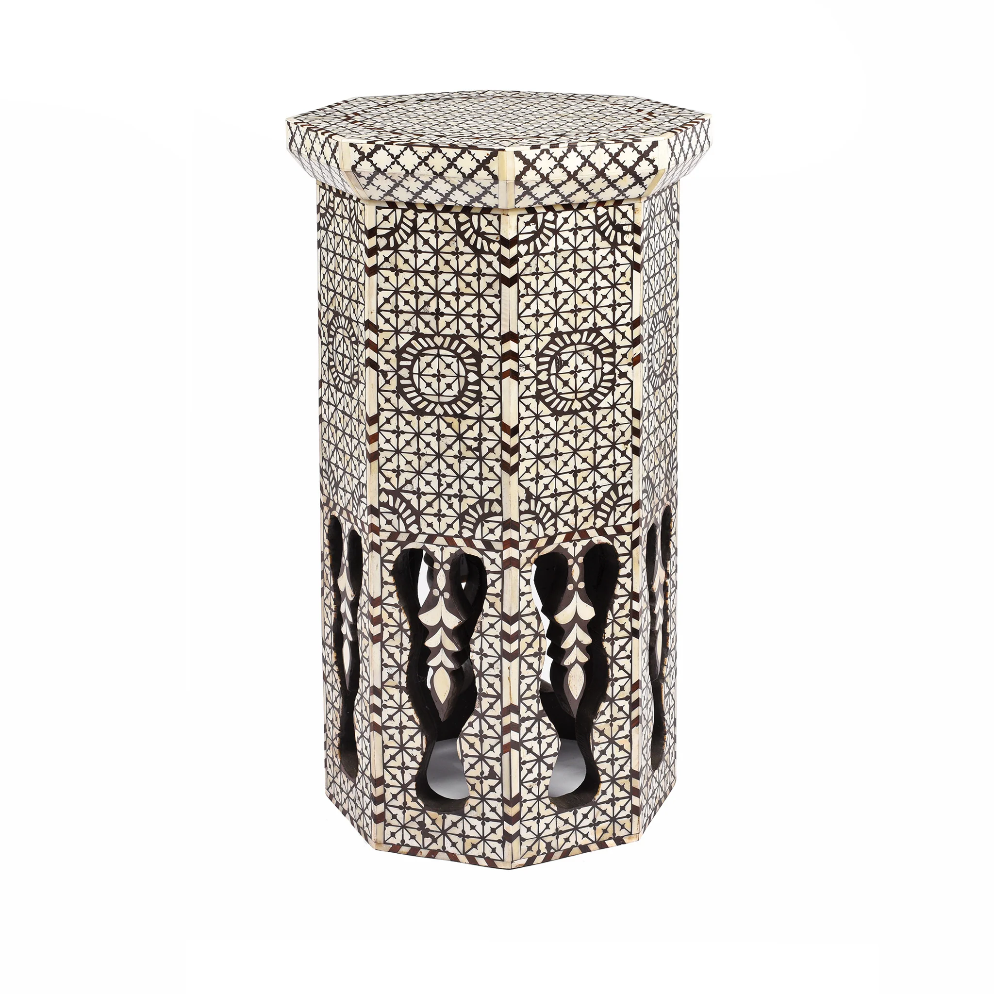 Bone Inlay Lamp Table