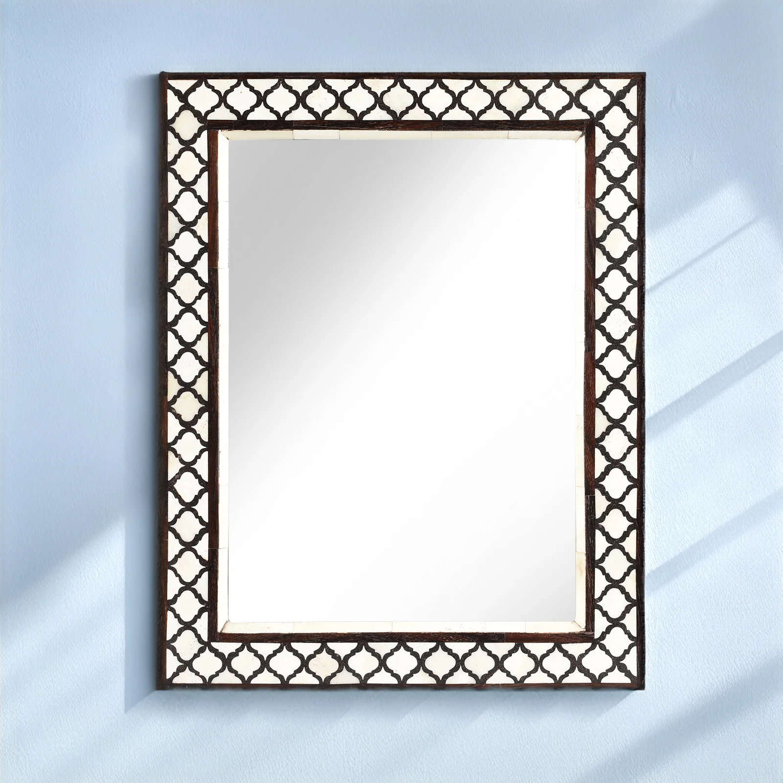 Bone Inlay Mirror From Rajasthan