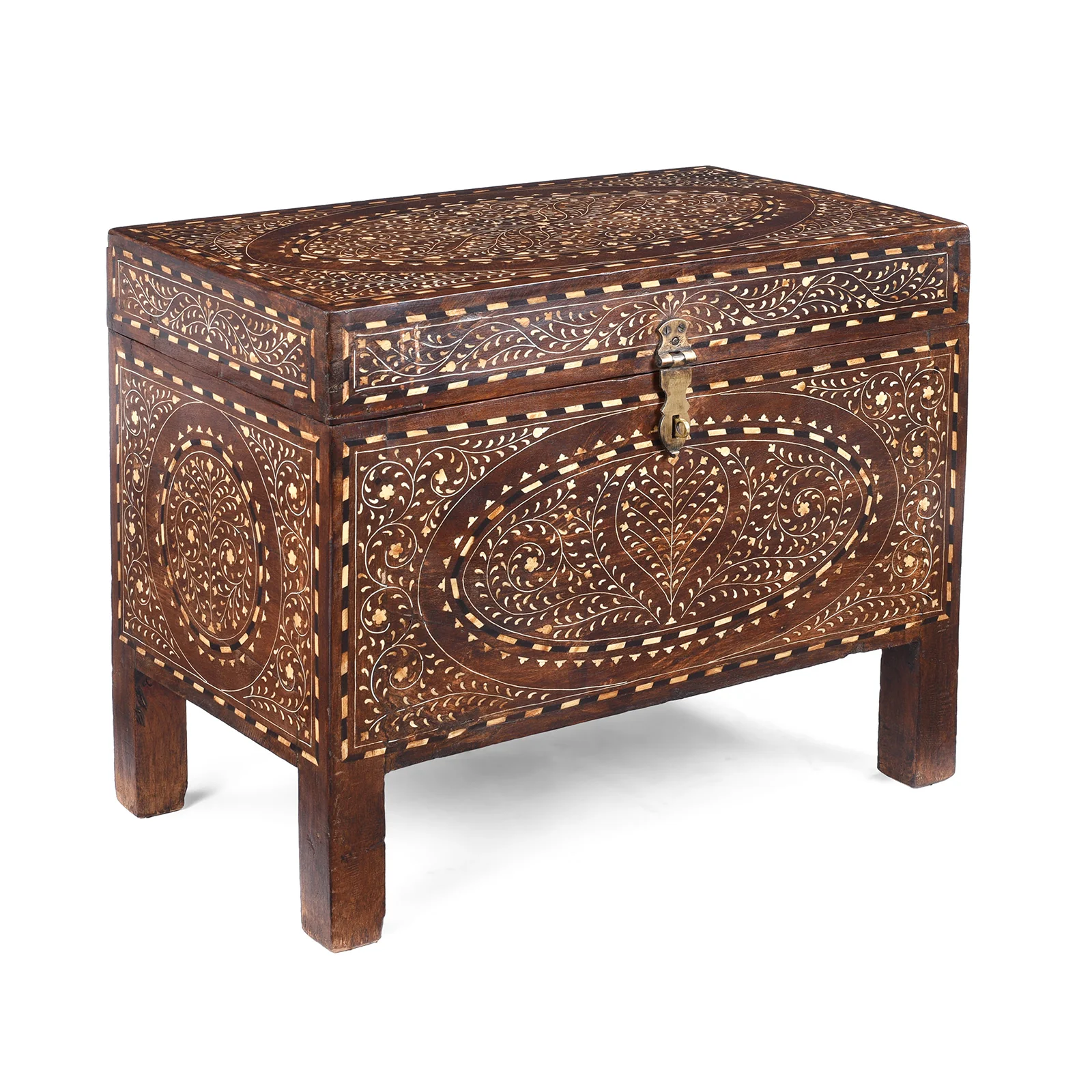 Bone Inlay Teak Chest - 19th Century - Image 8