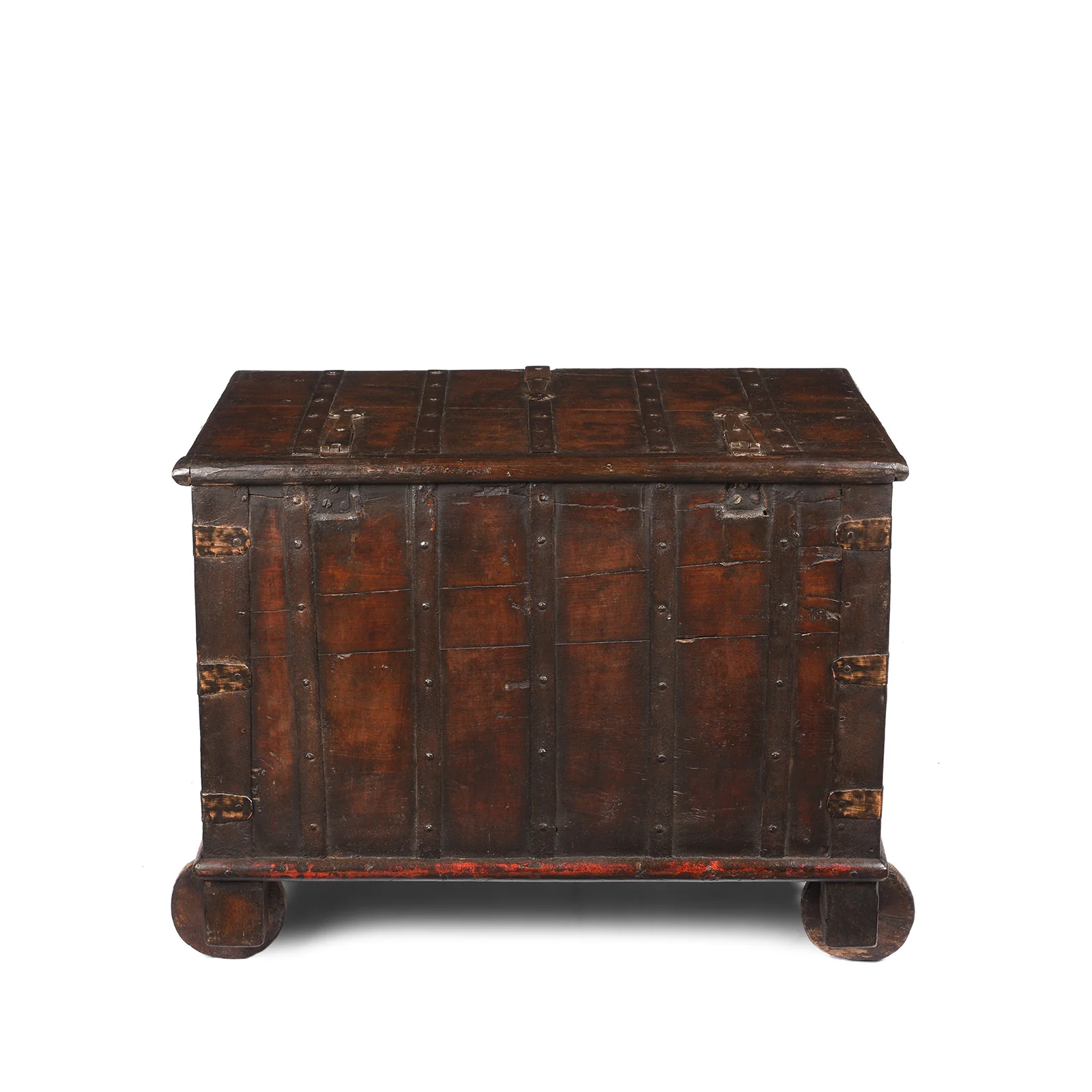 Brass & Iron Bound Chest On Wheels From Gujarat - 19th Century - Image 9