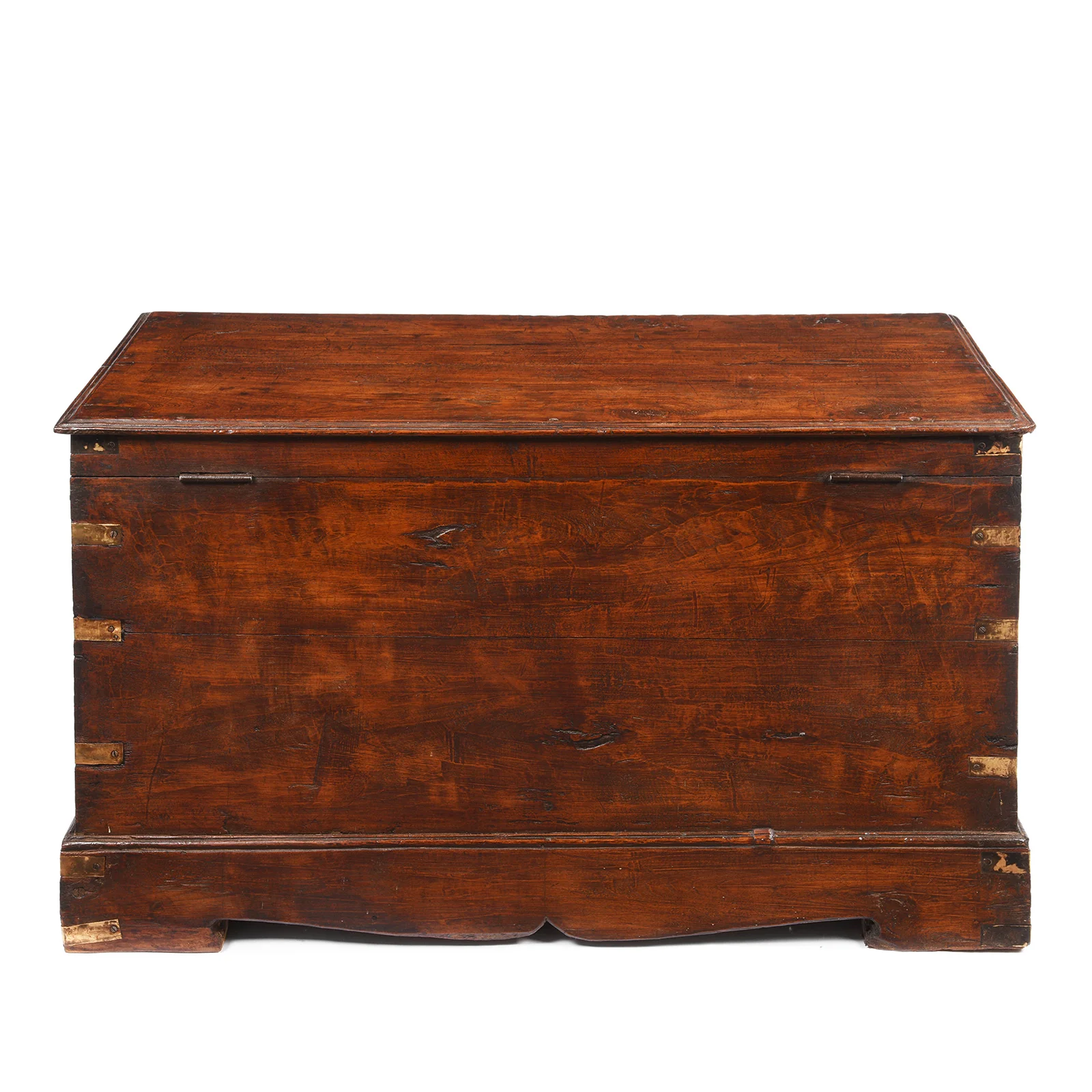 Brass Bound Teak Anglo-Indian Chest From Rajasthan -19thC - Image 11