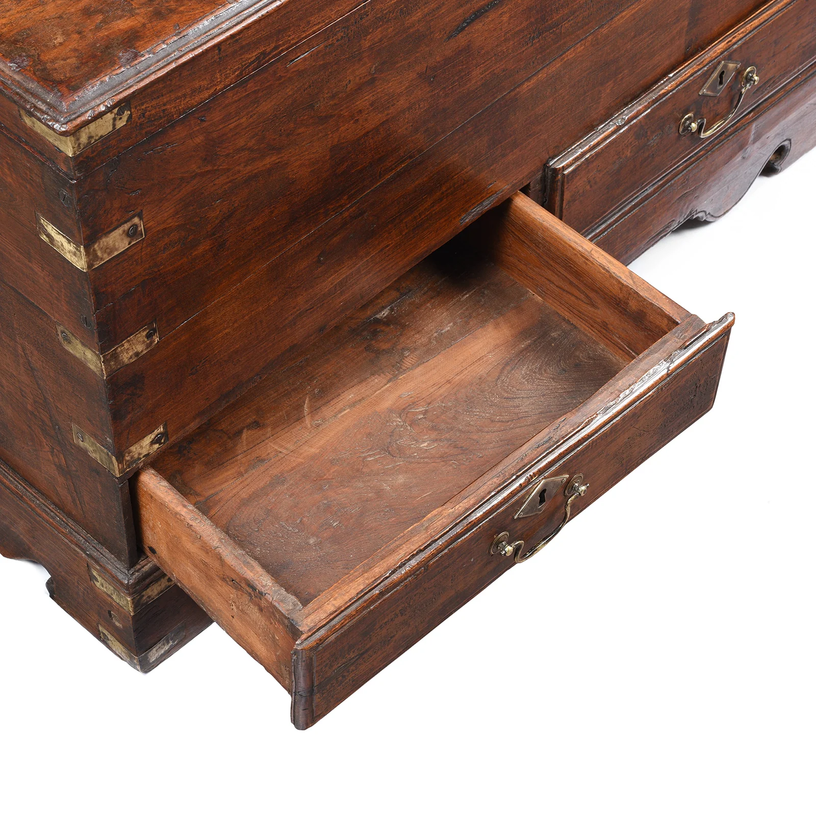 Brass Bound Teak Anglo-Indian Chest From Rajasthan -19thC - Image 8